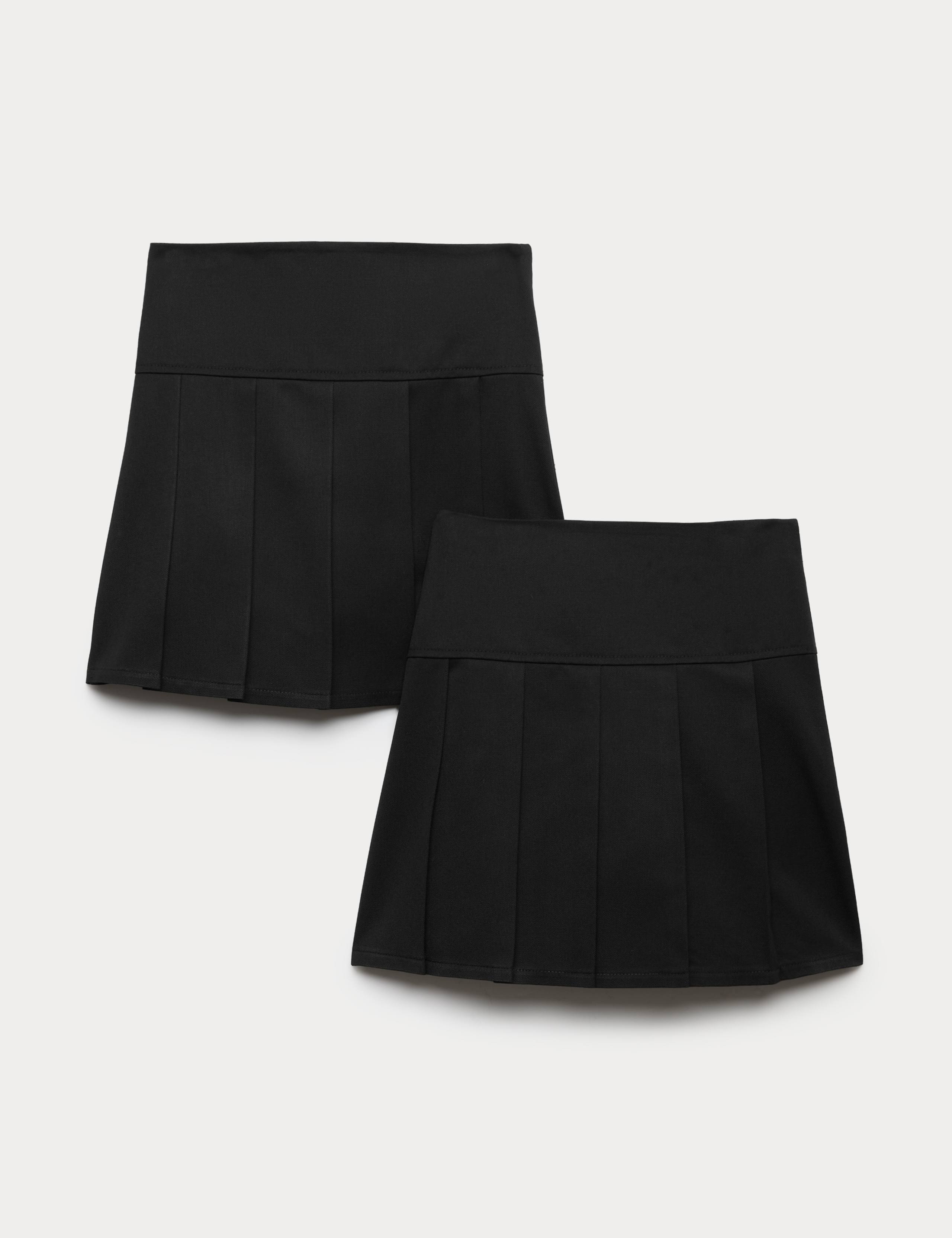 2 Pack Girls' Pleated School Skirts (2-18 Yrs) 1 of 5
