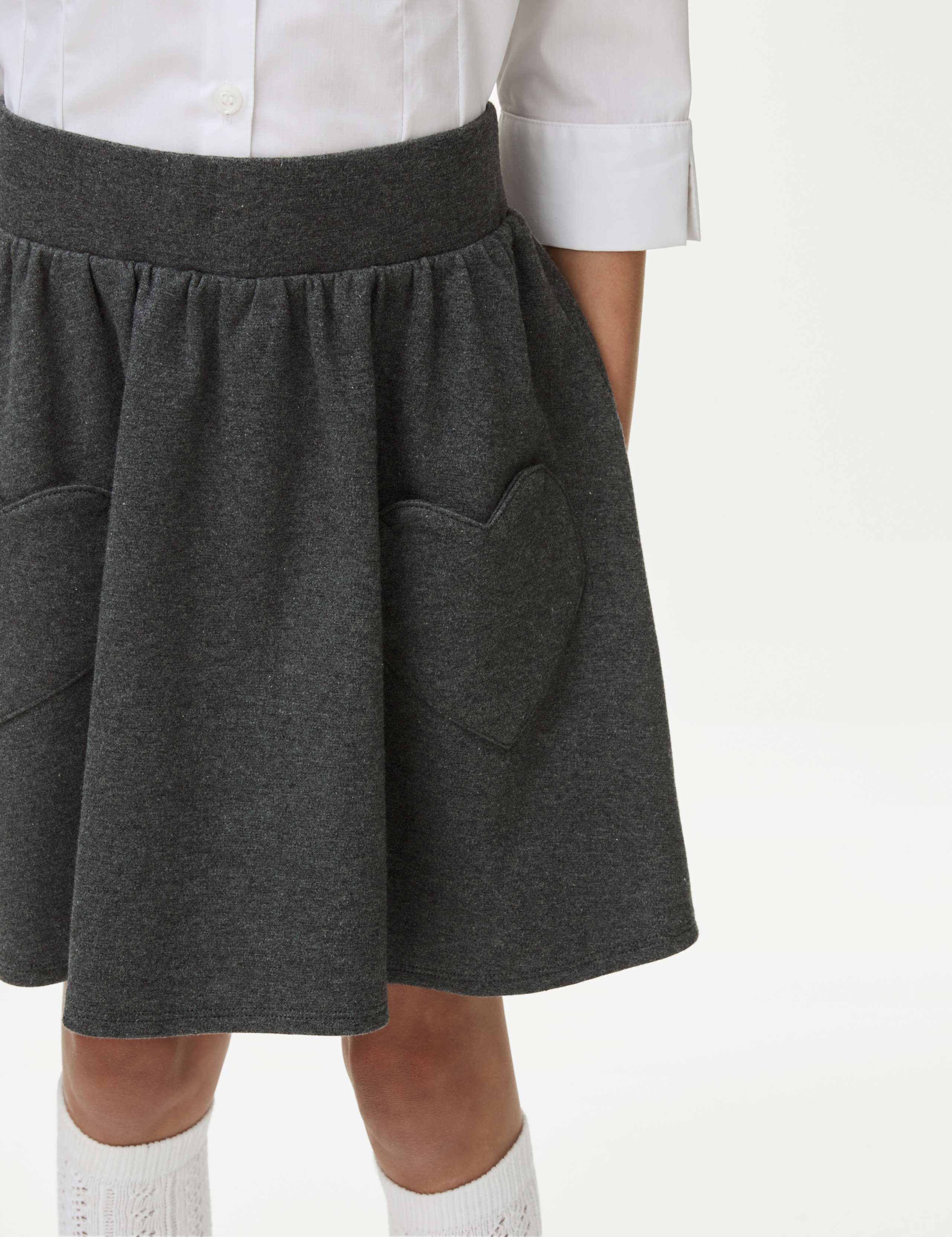 Girls' Cotton Rich Skater School Skirt (2-14 Yrs) 3 of 5