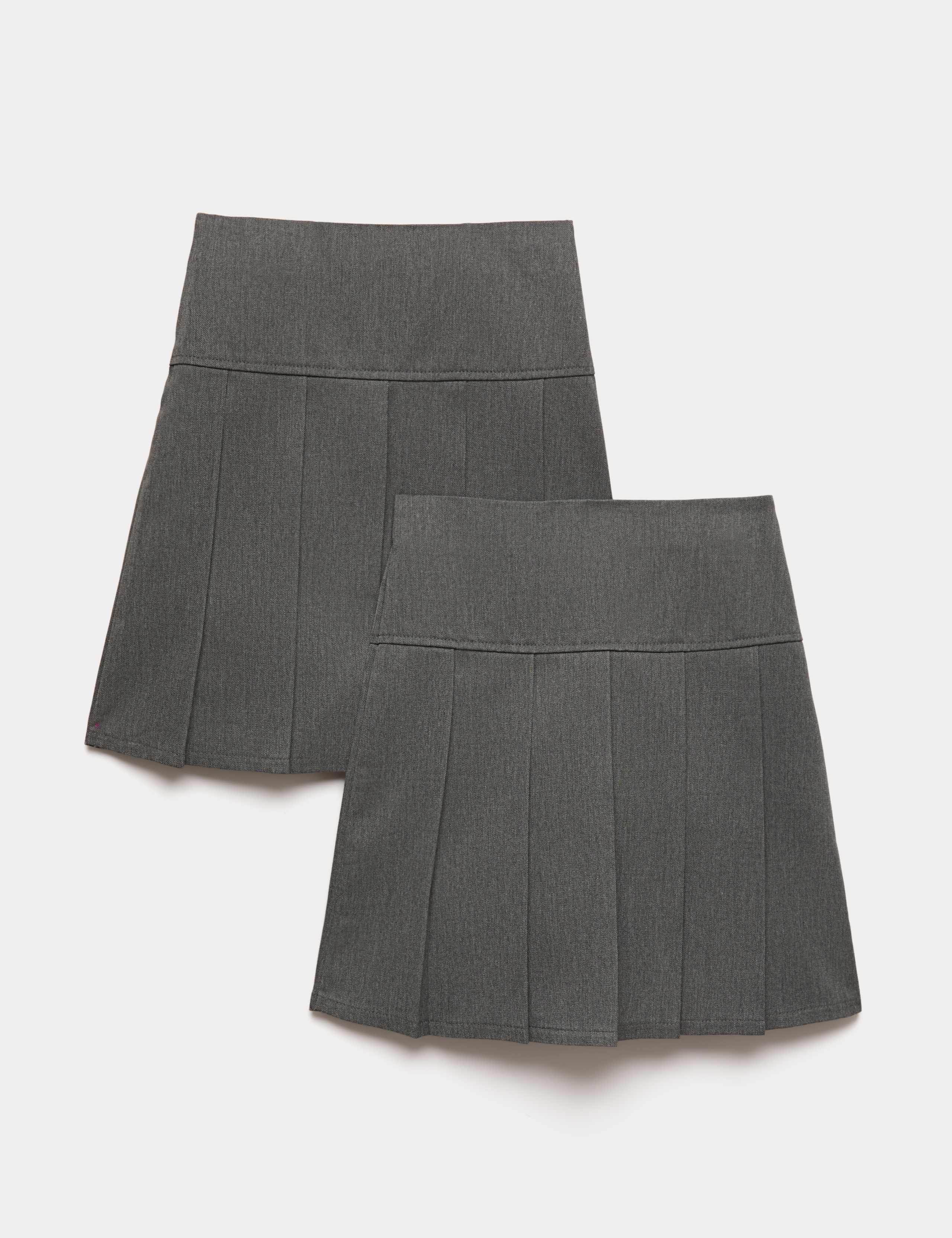 2 Pack Longer Length Pleated School Skirts (2-18 Yrs) 1 of 2