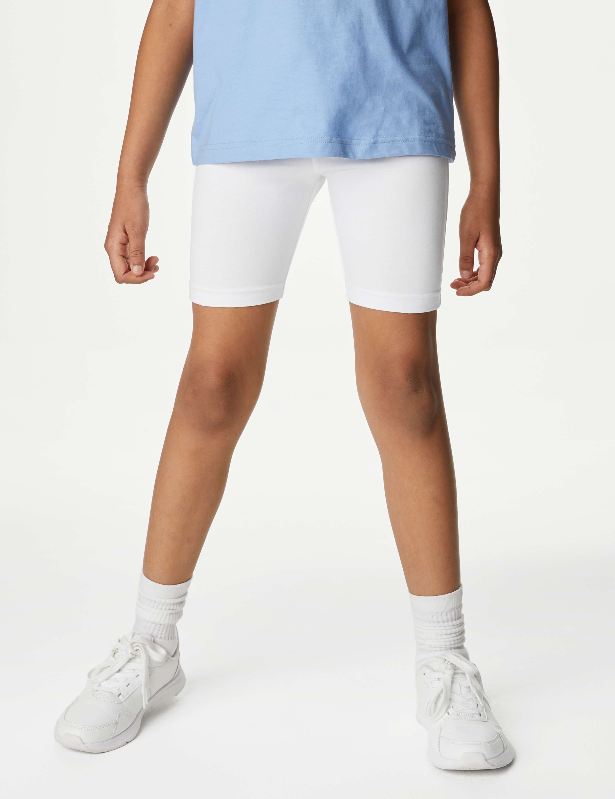 2pk Girls' Cotton Rich School Cycling Shorts (2-16 Yrs) 3 of 5