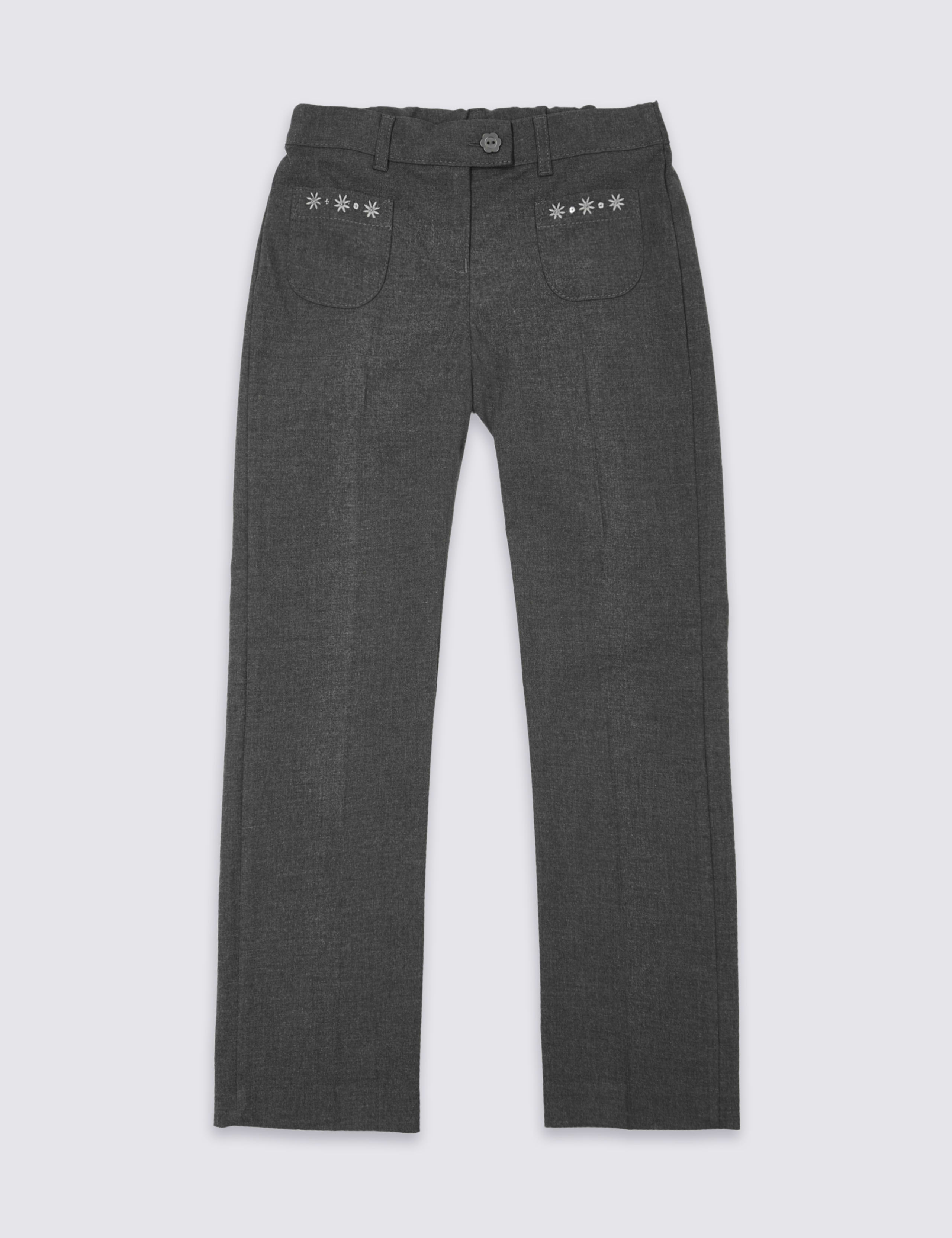 Girls' Regular Leg Embroidered School Trousers 2 of 6
