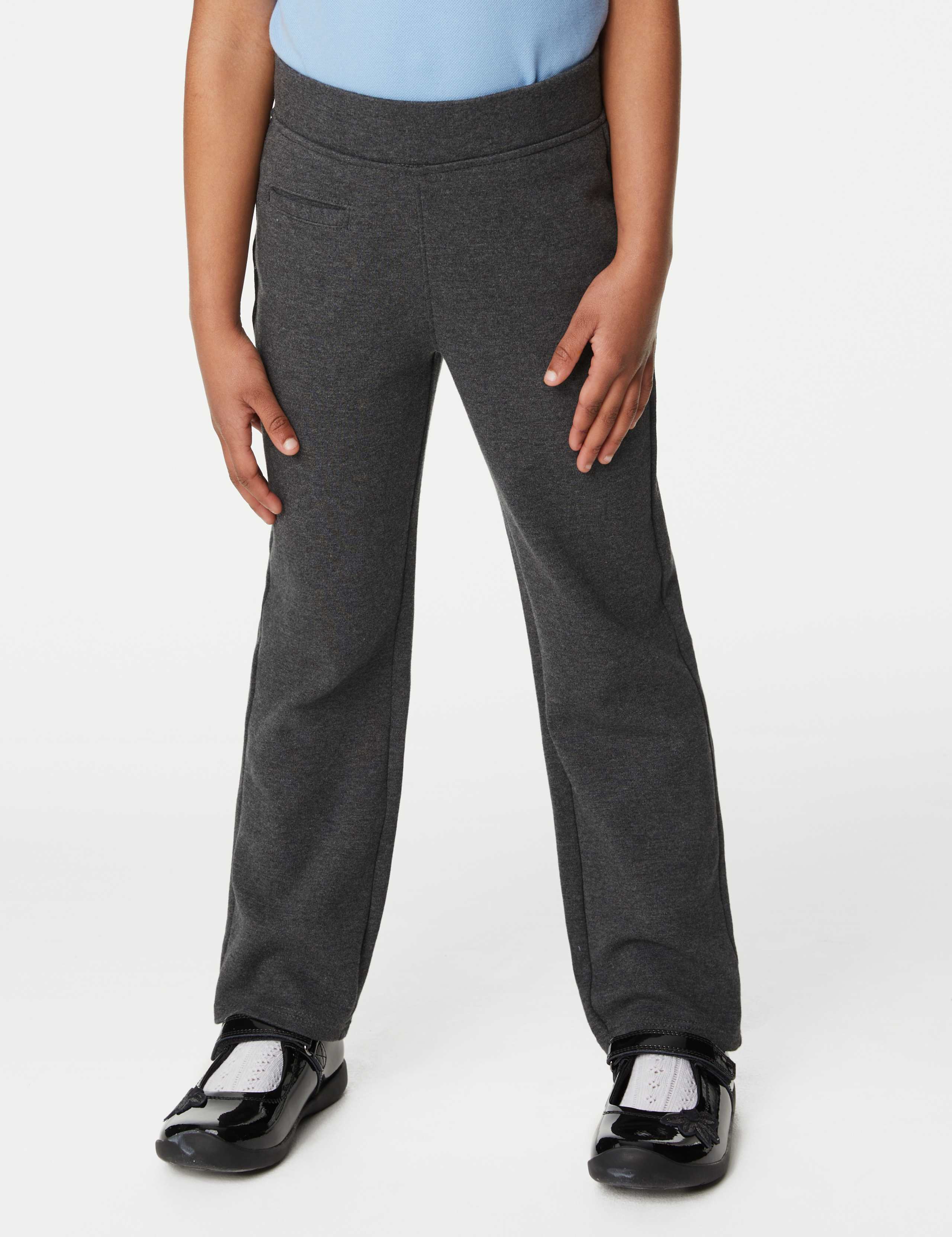 Girls' Regular Leg Jersey School Trousers (2-16 Yrs) 3 of 5