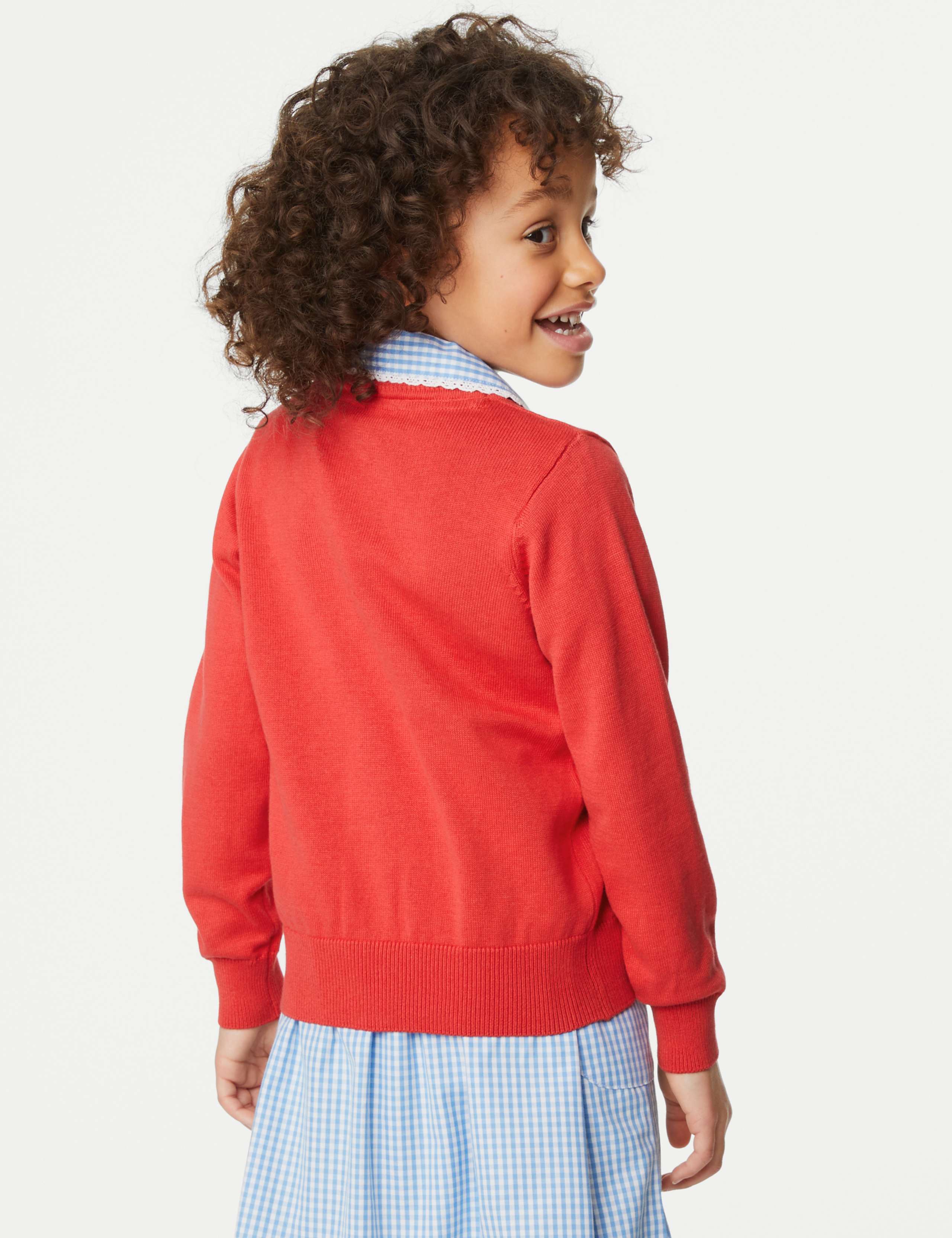 2pk Girls' Pure Cotton School Cardigan (3-18 Yrs) 4 of 4