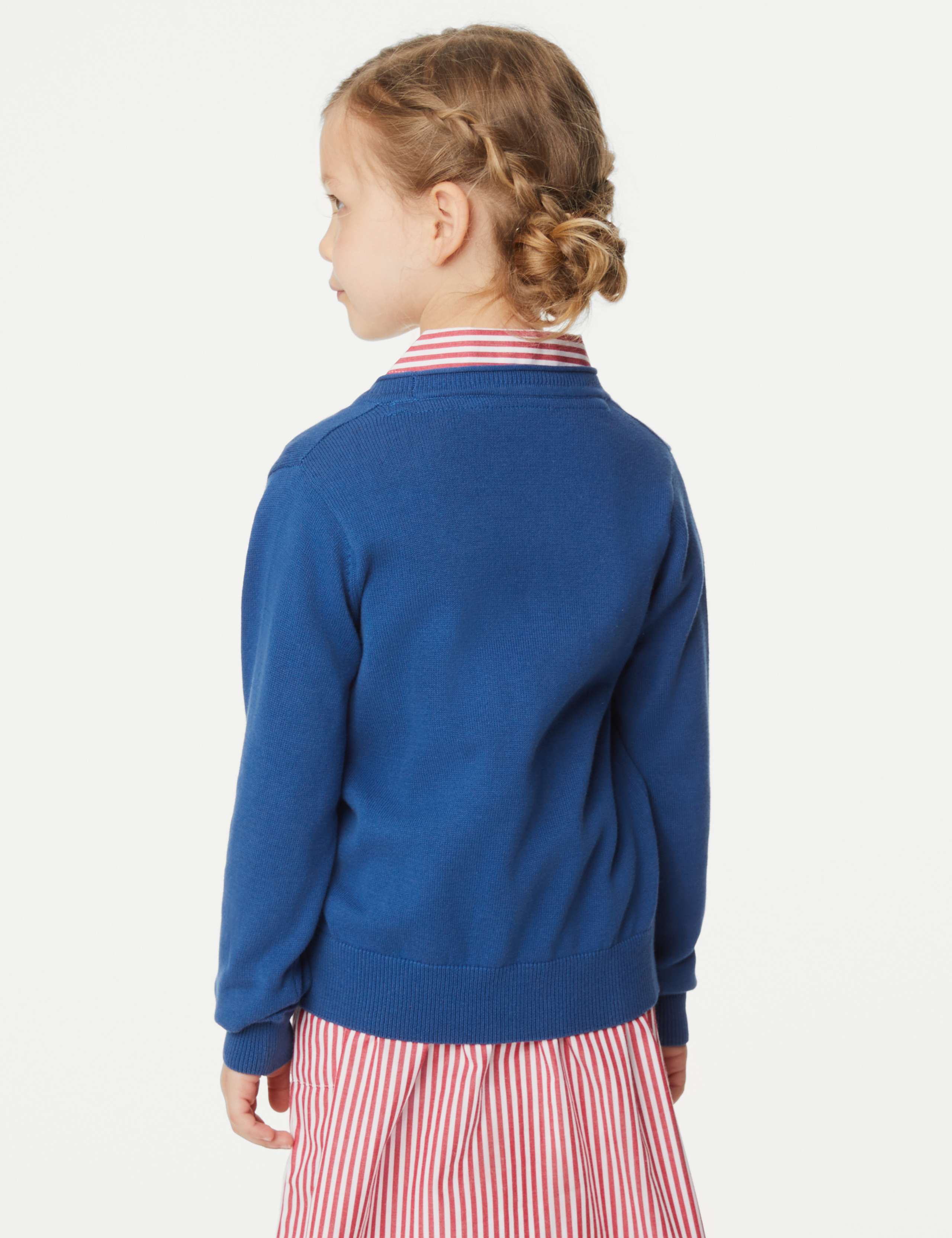 2pk Girls' Pure Cotton School Cardigan (3-18 Yrs) 4 of 4