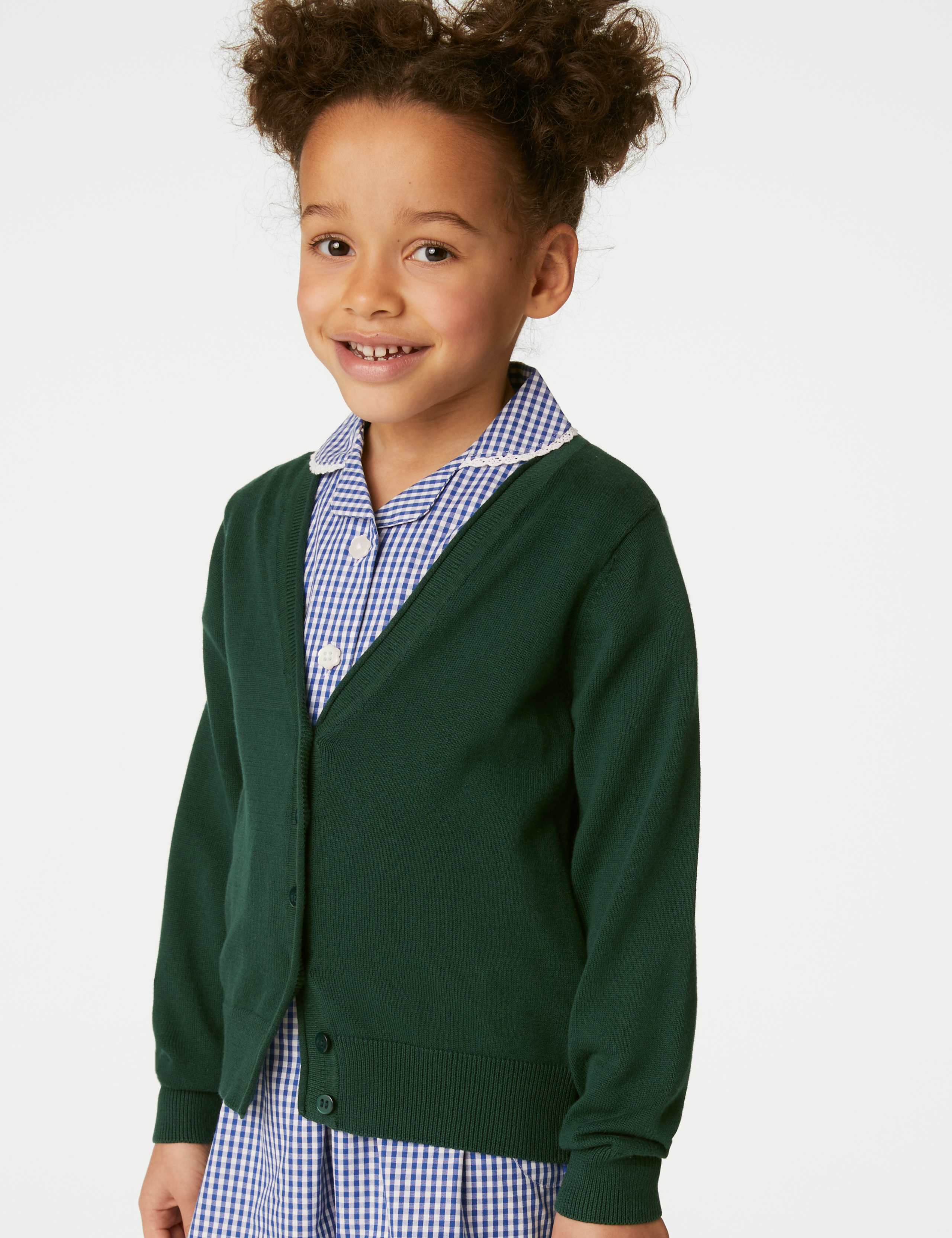 2pk Girls' Pure Cotton School Cardigan (3-18 Yrs) 3 of 4