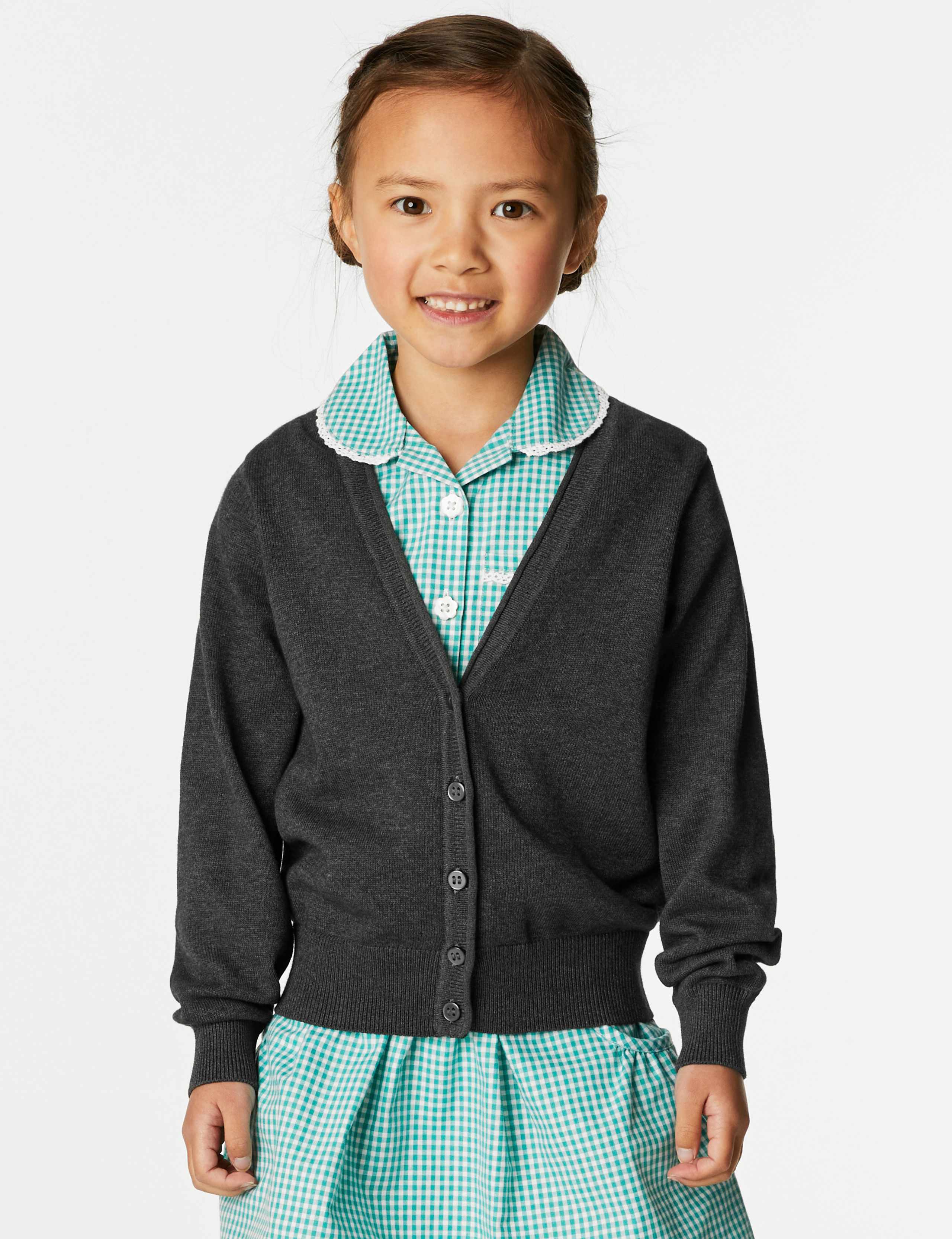 2pk Girls' Pure Cotton School Cardigan (3-18 Yrs) 3 of 4