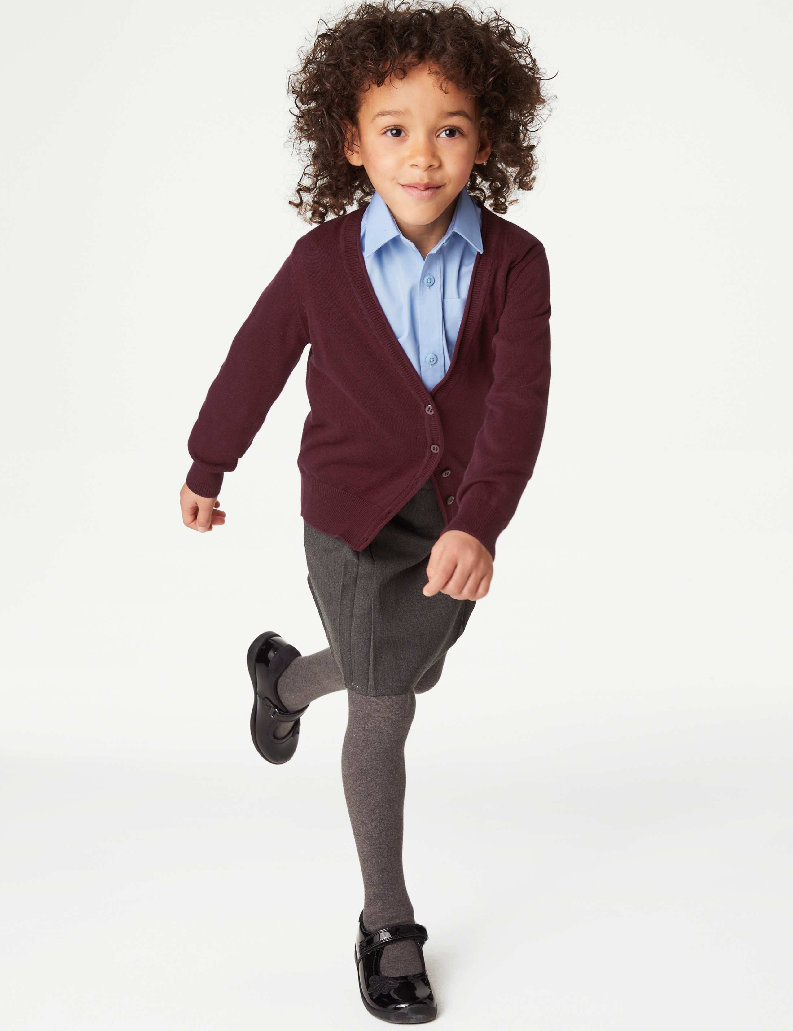 2pk Girls' Pure Cotton School Cardigan (3-18 Yrs) 3 of 4