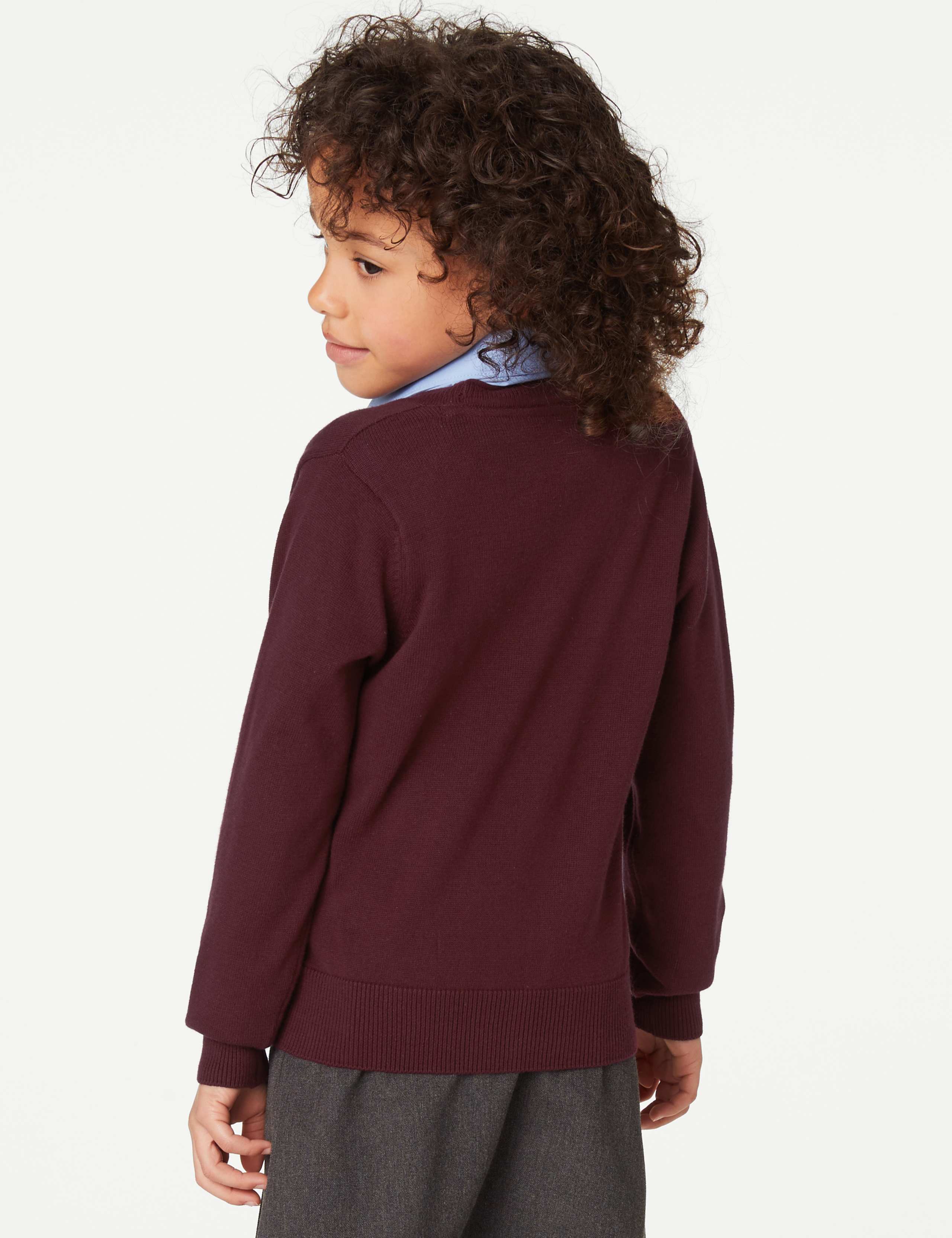 2pk Girls' Pure Cotton School Cardigan (3-18 Yrs) 4 of 4