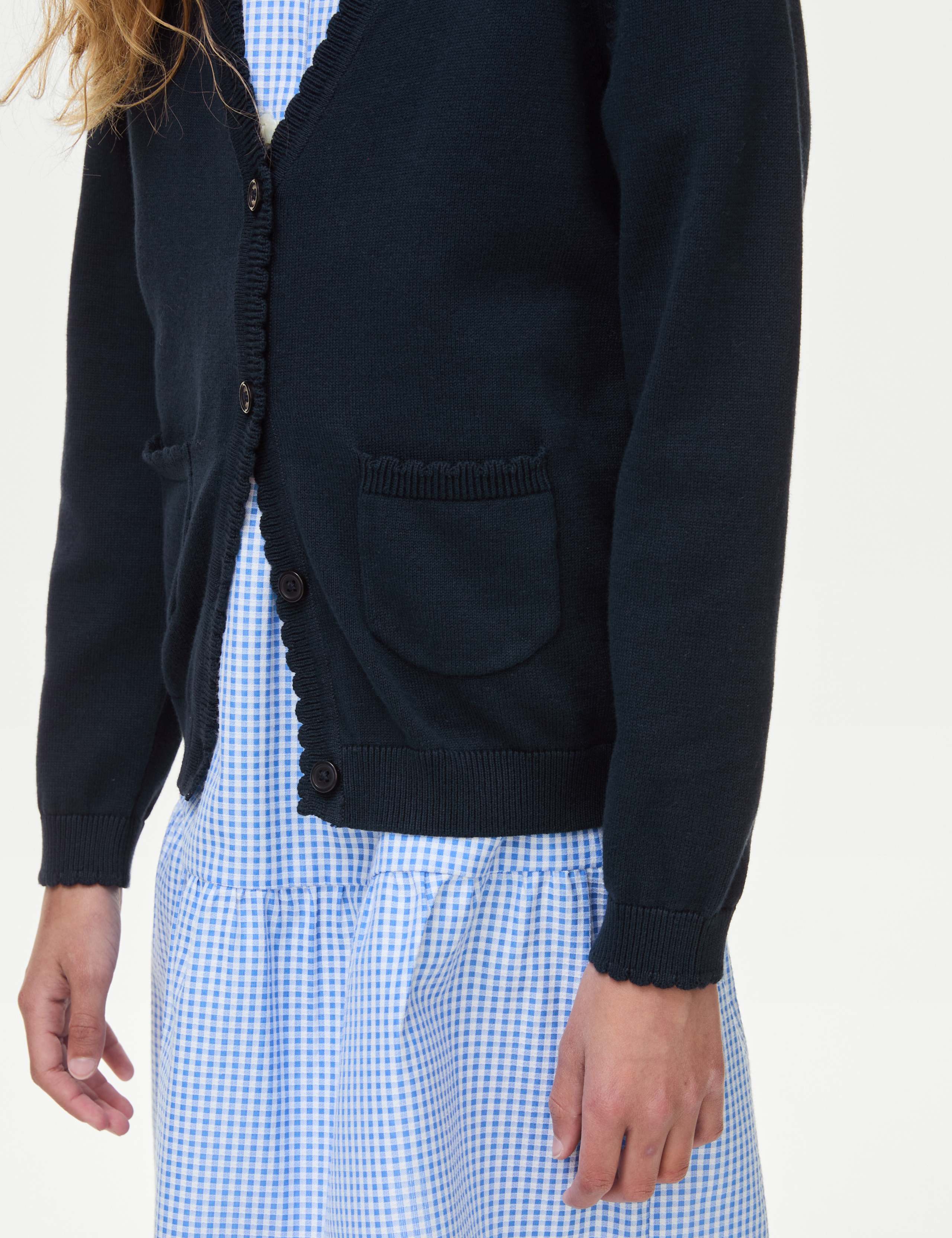 Girls' Pure Cotton School Cardigan (2-18 Yrs) 4 of 5