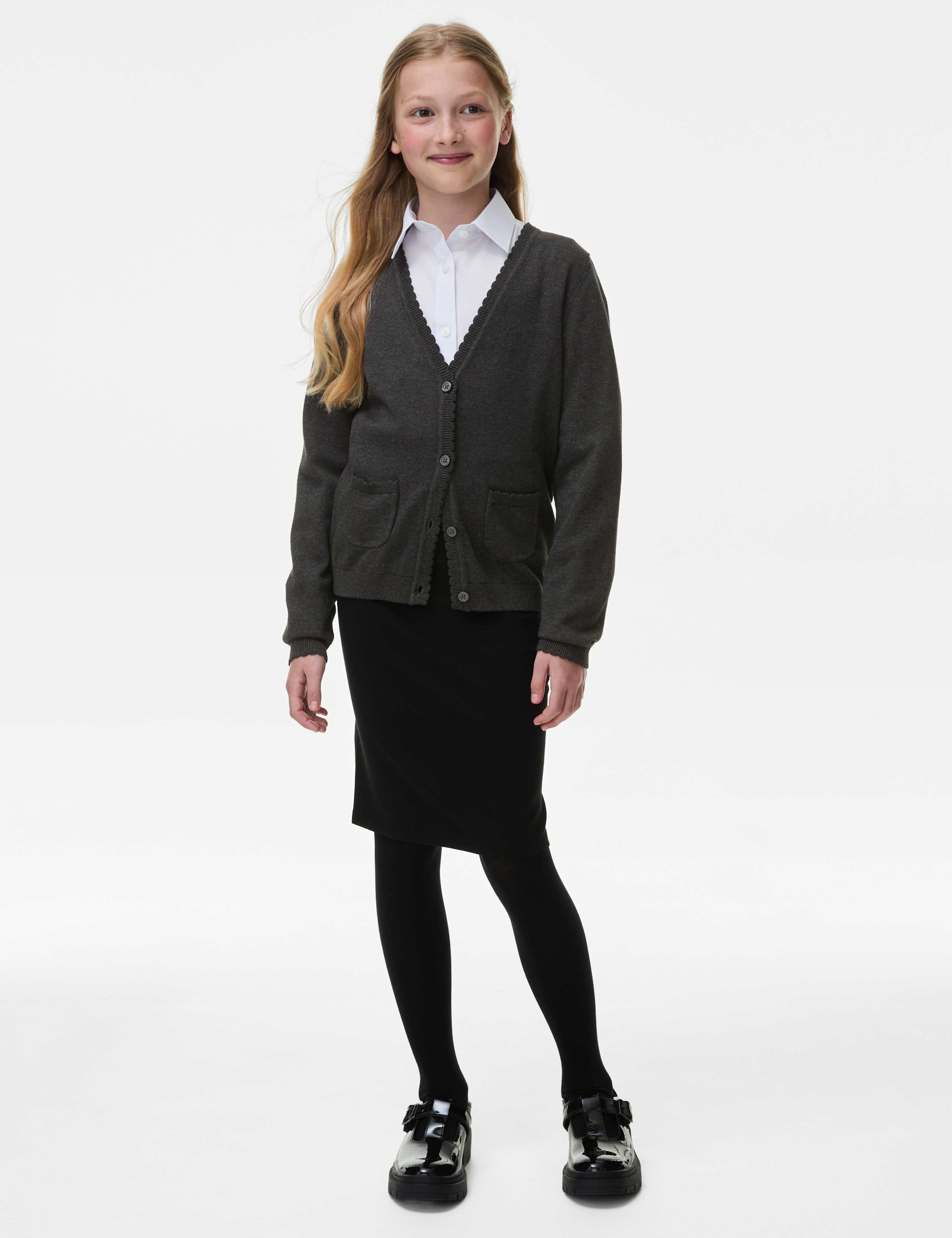 Girls' Pure Cotton School Cardigan (2-18 Yrs) 3 of 5