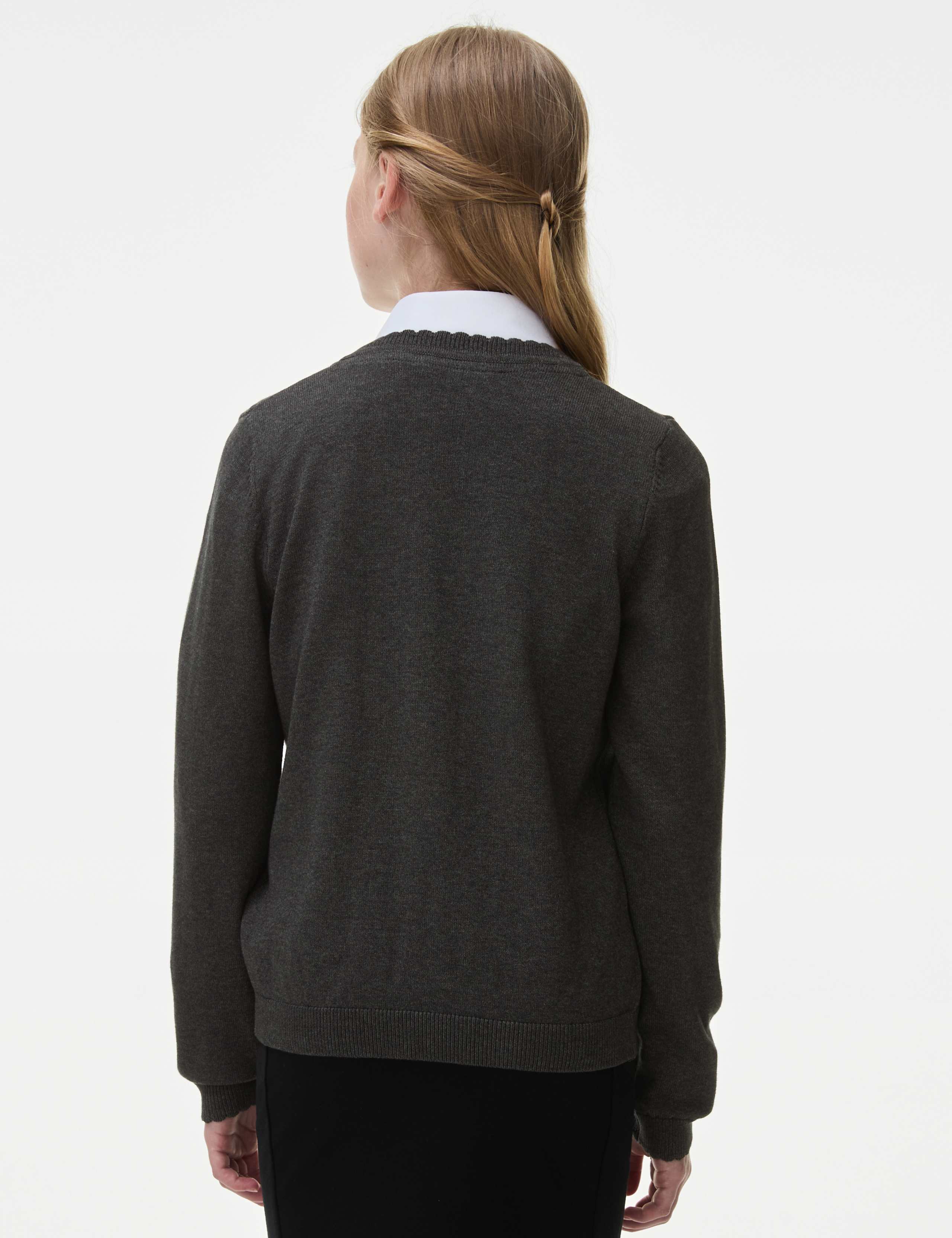 Girls' Pure Cotton School Cardigan (2-18 Yrs) 4 of 5