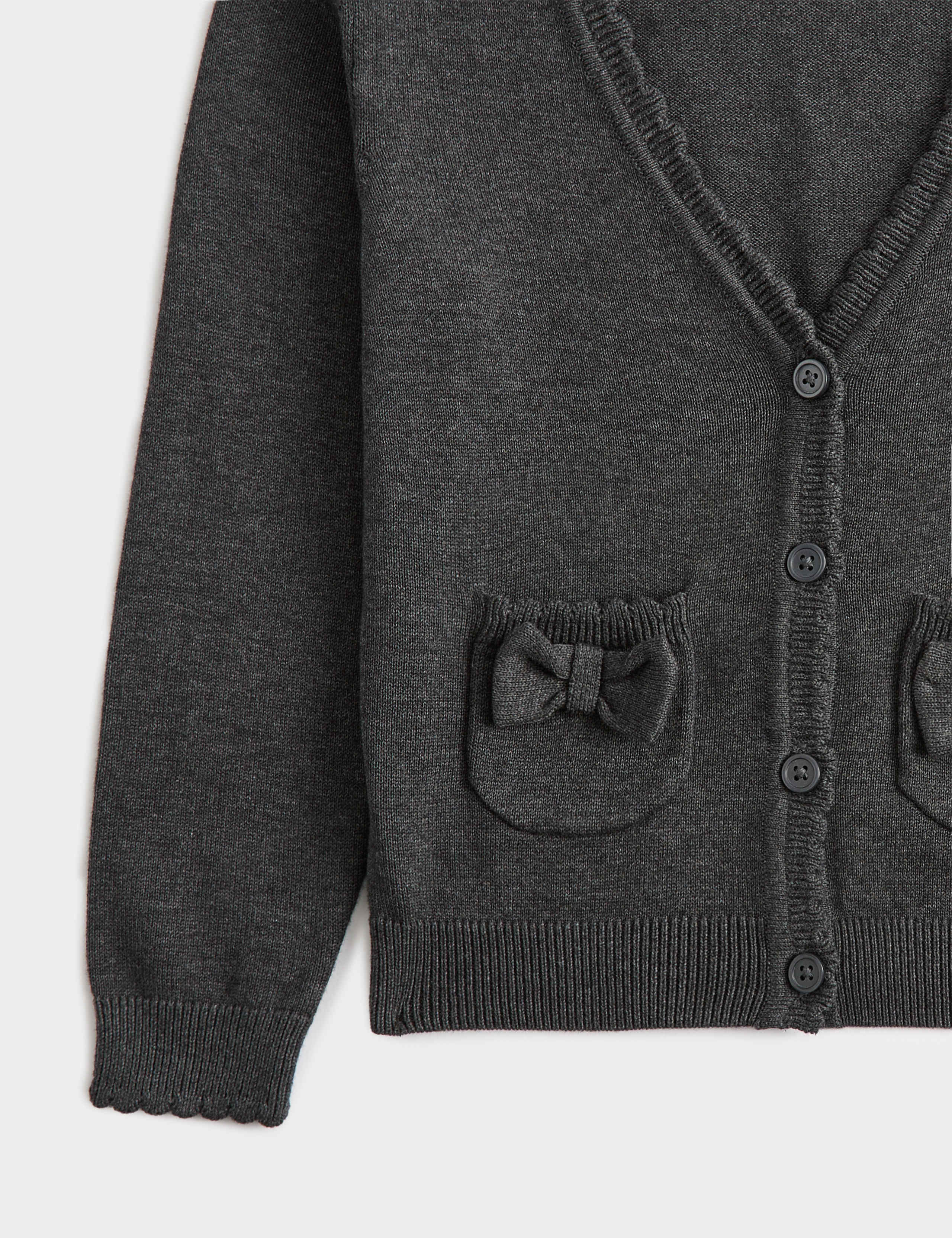 Pure Cotton Bow Pocket Cardigan (3-18 Yrs) 2 of 2