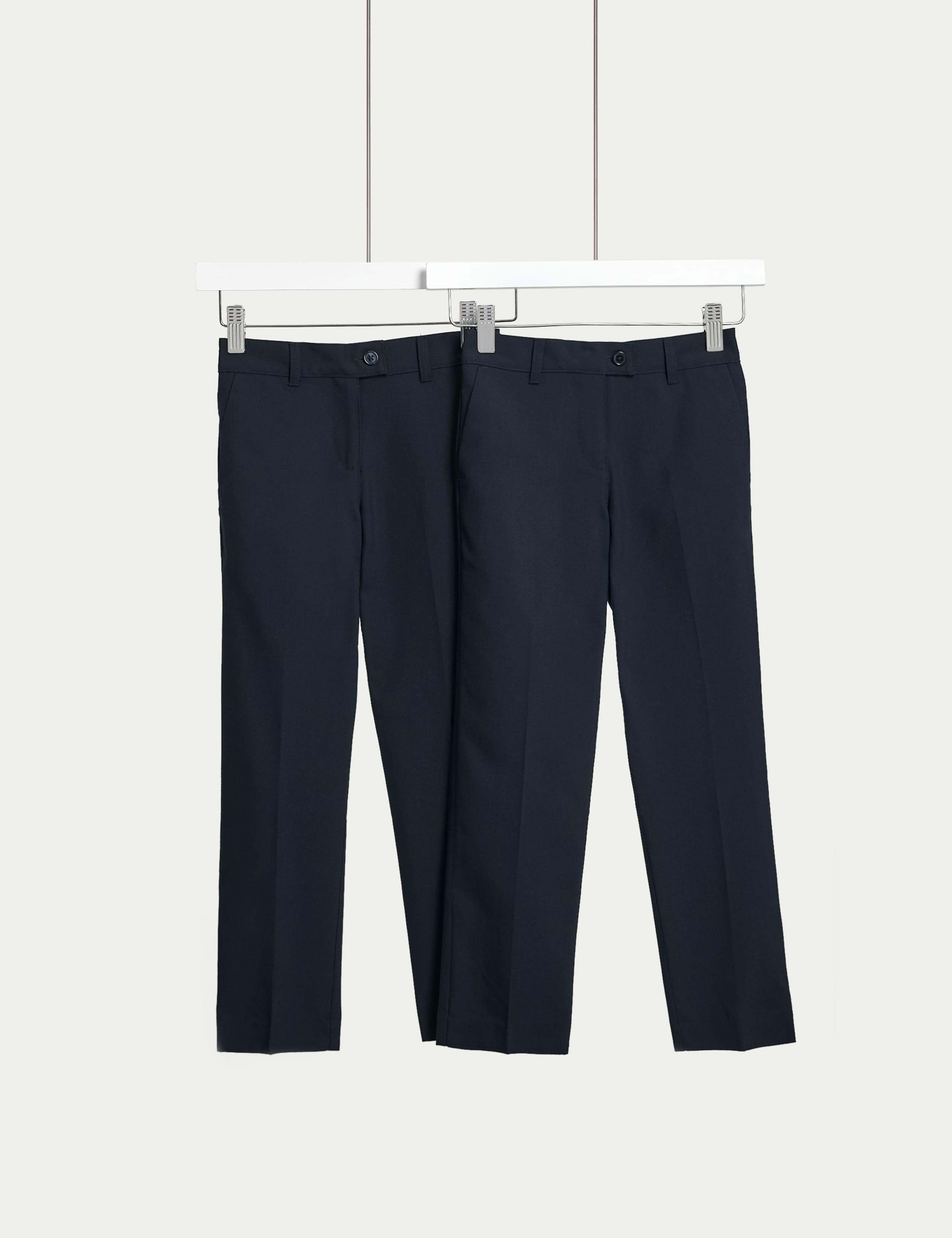 Girls 2Pk Slim Leg School Trousers ( 2-18 Yrs) 1 of 1