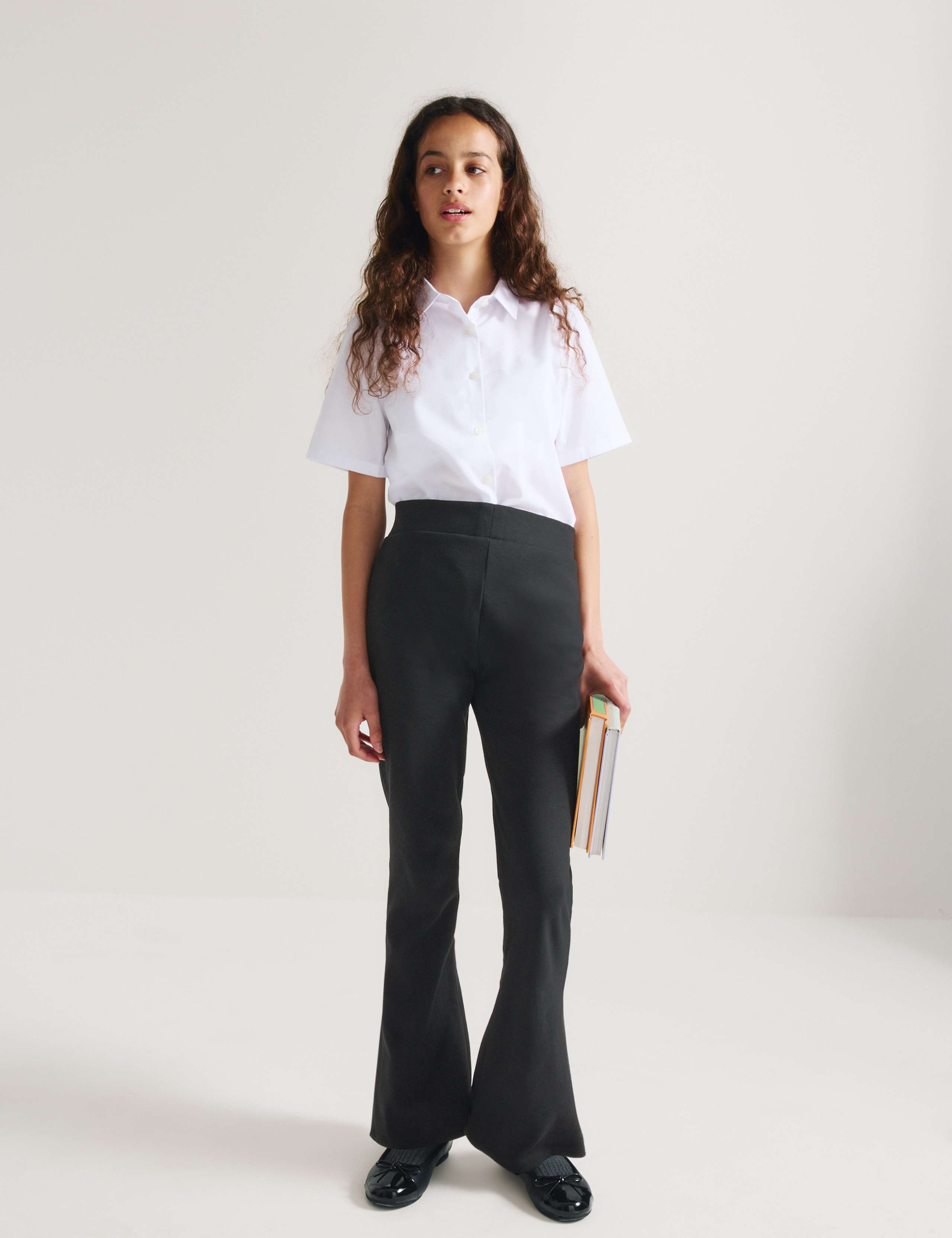Senior Girls' Knitted Kickflare Trousers (9-18 Yrs) 1 of 7