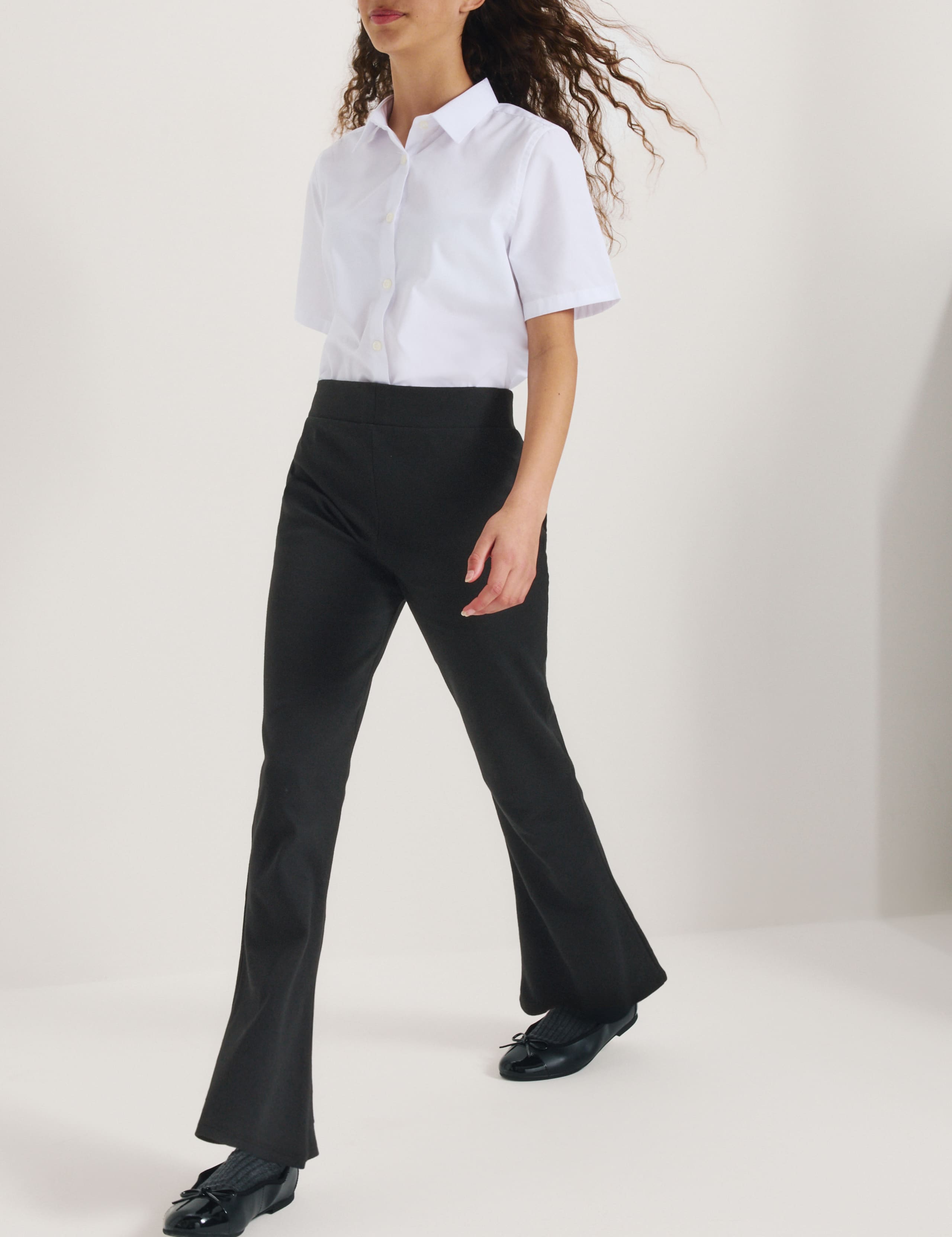 Senior Girls' Knitted Kickflare Trousers (9-18 Yrs) 3 of 7