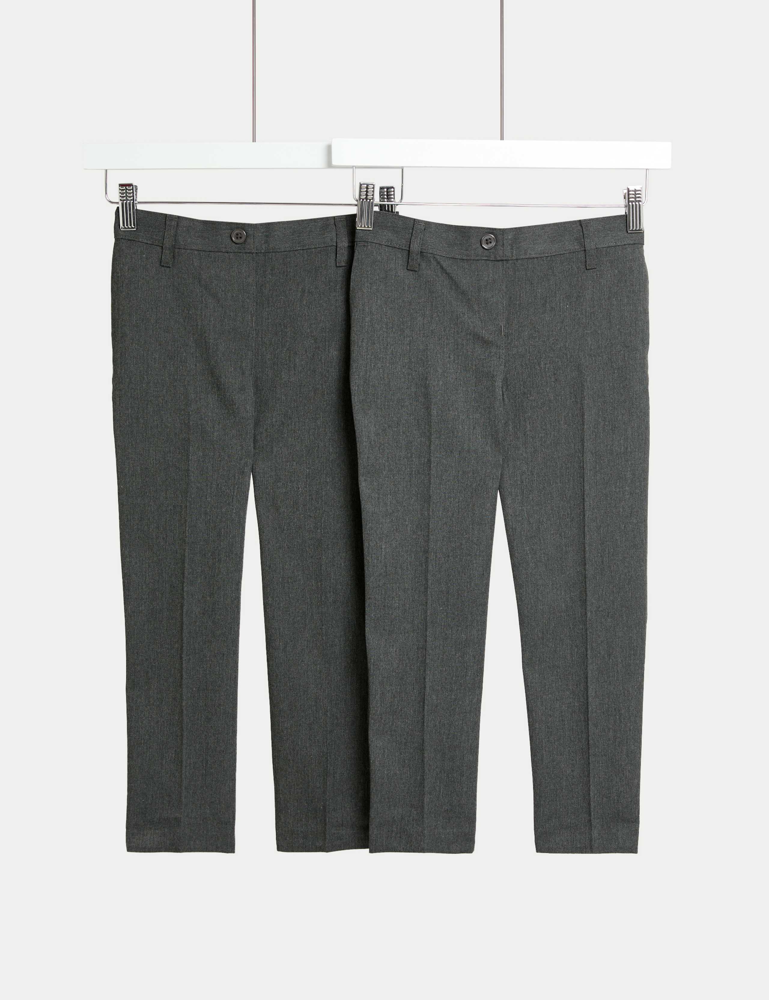 2pk Girls' Plus Fit Regular Leg Trousers (2-18 Yrs) 1 of 2