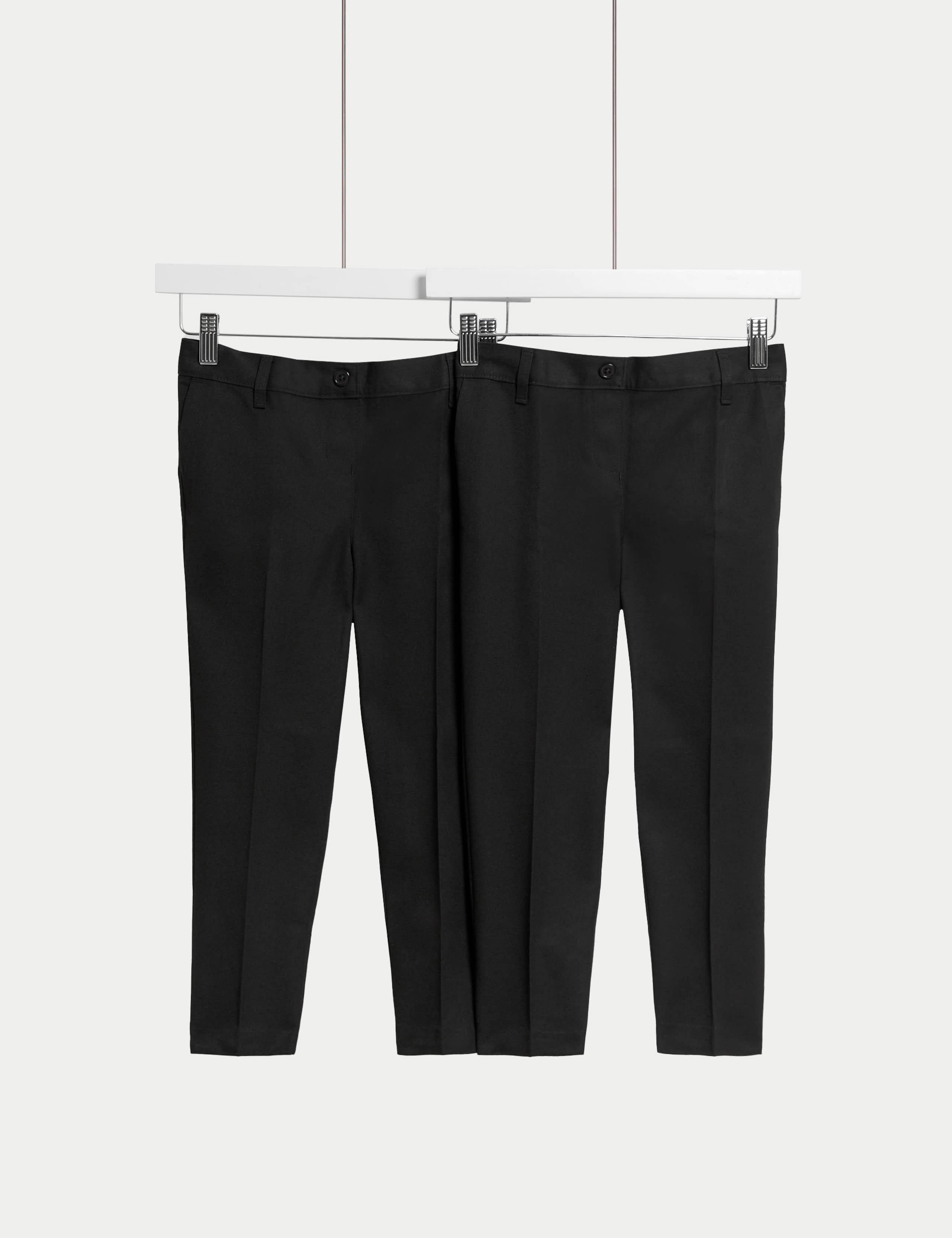 2 Pack Girls' Plus Fit Regular Leg Trousers (2-18 Yrs) 1 of 1