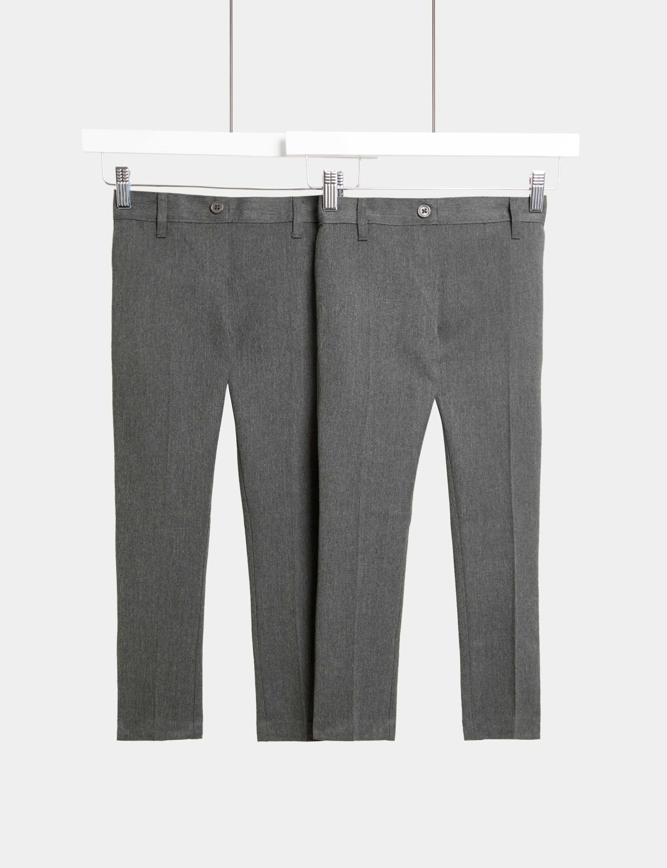 2 Pack Girls' Skinny Leg School Trousers (2-18 Yrs) 1 of 2