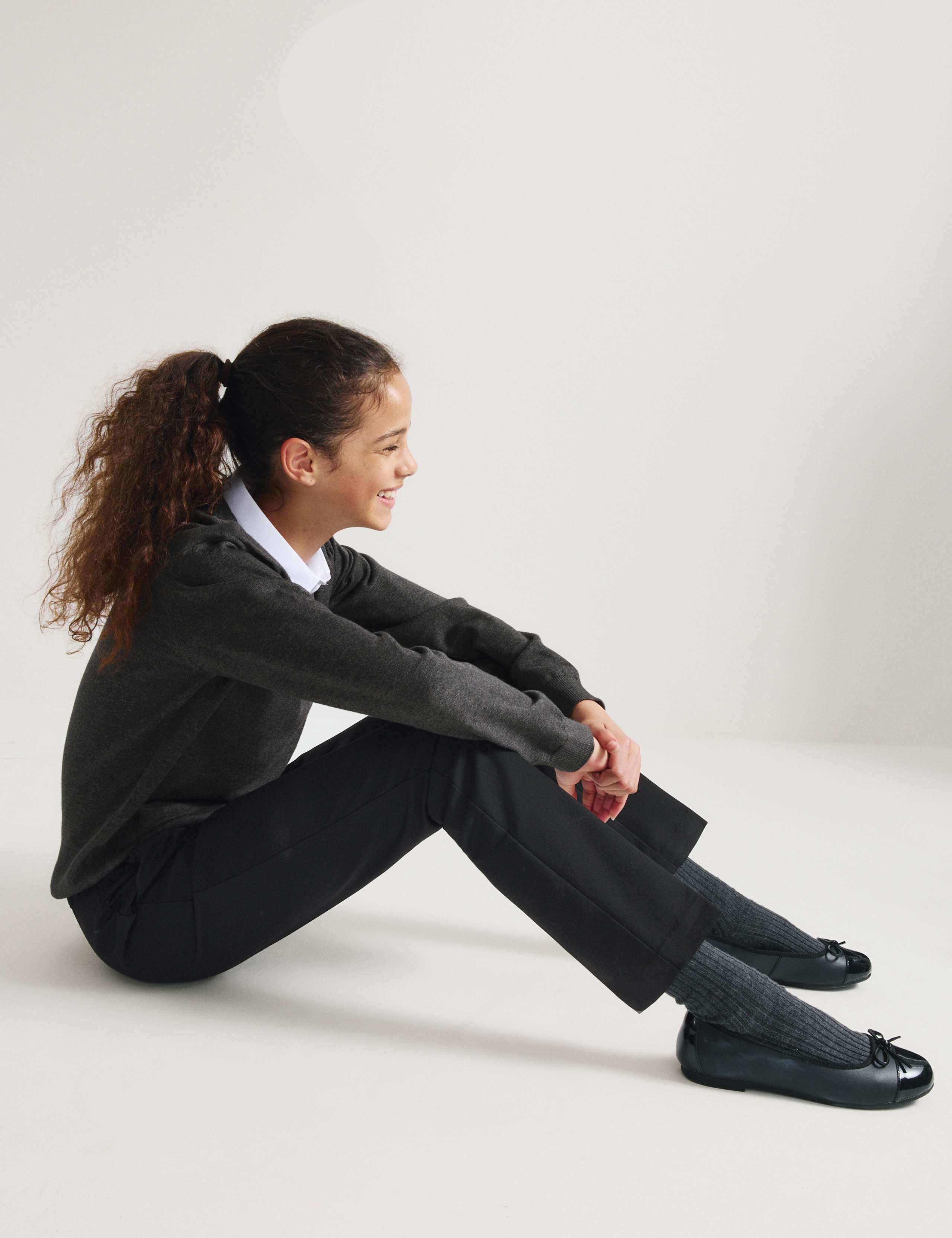 2 Pack Girls' Skinny Leg School Trousers (2-18 Yrs) 3 of 6