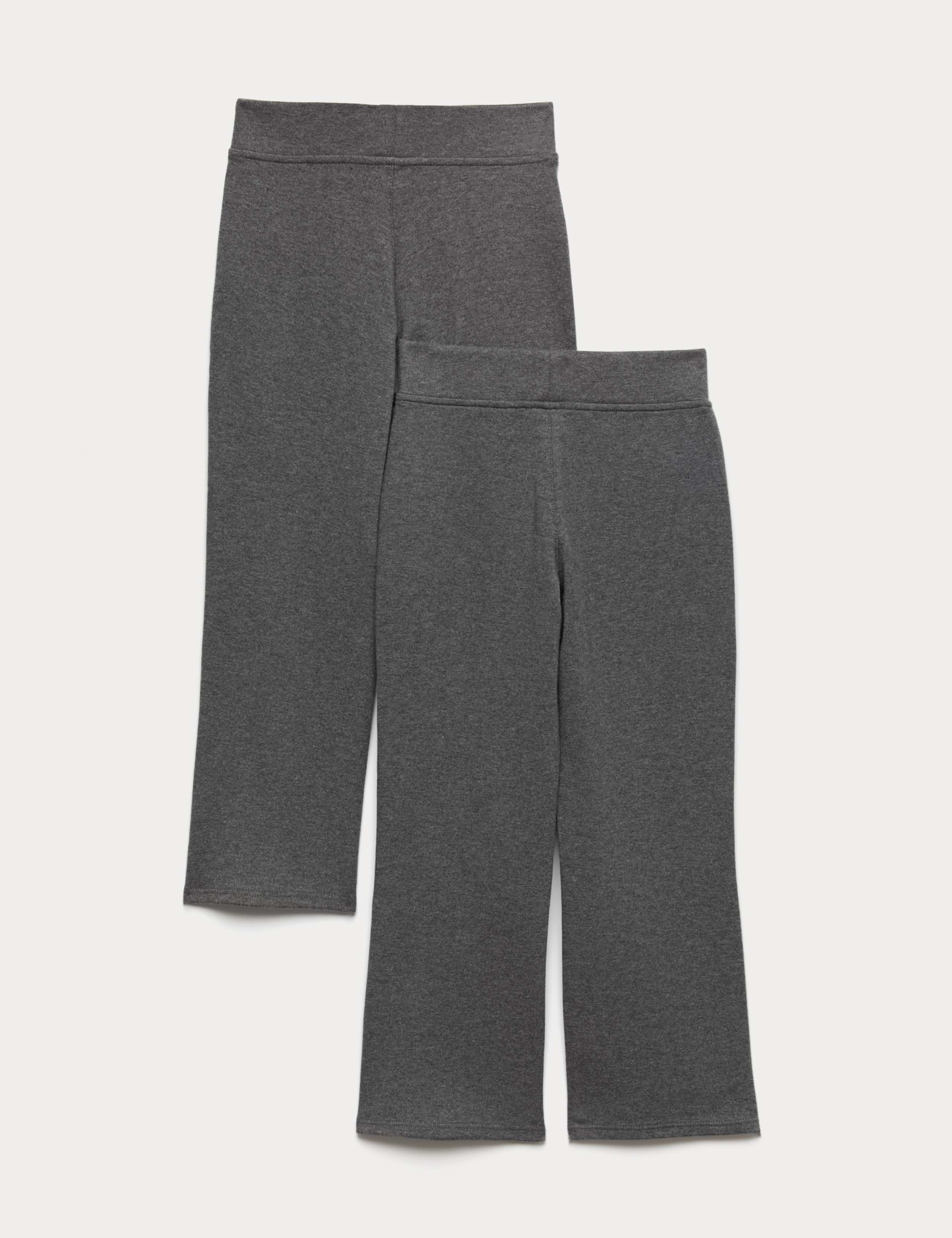 2 Pack Girls' Cotton Blend Knitted Trousers (2-18 Yrs) 1 of 2