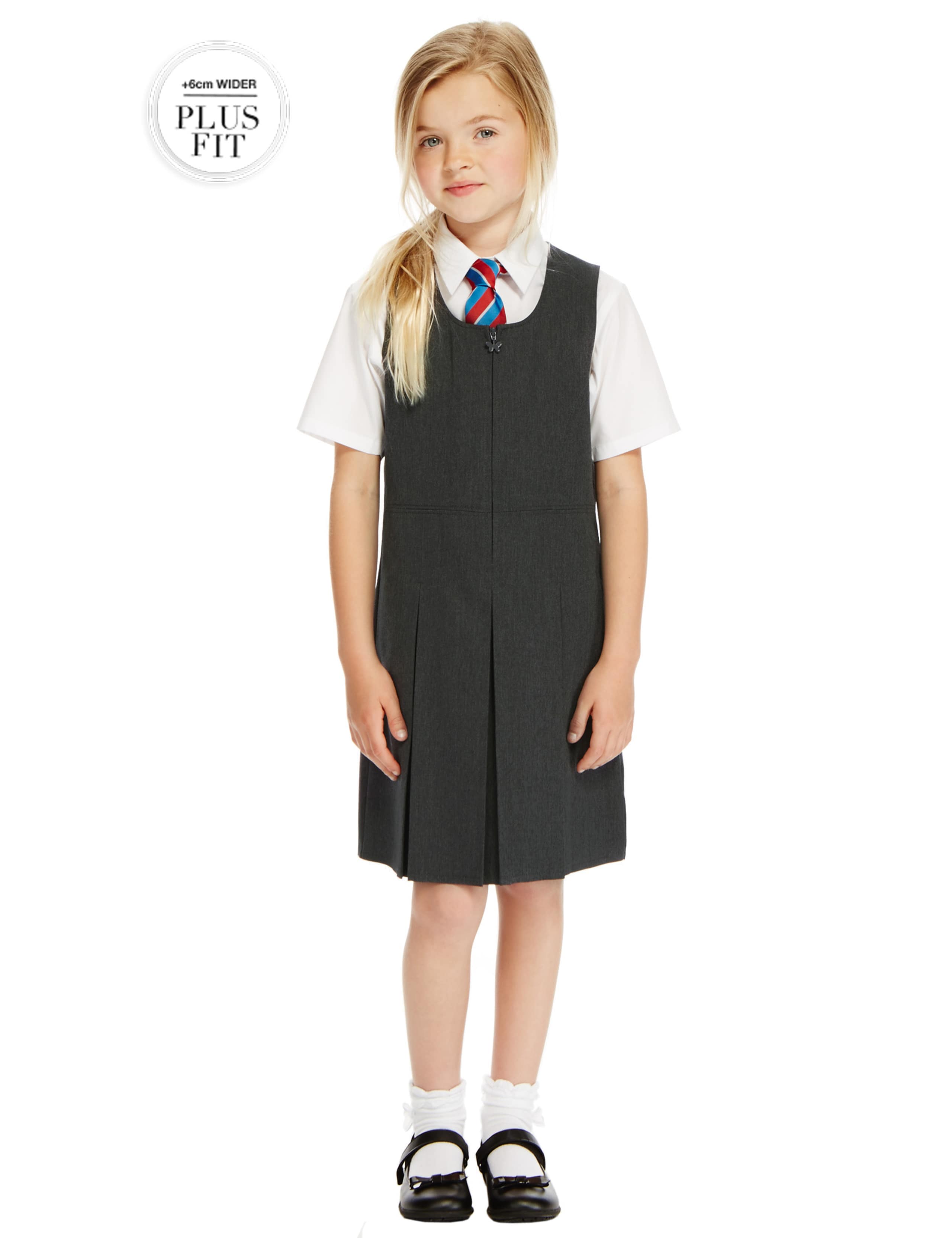 PLUS Girls' Permanent Pleated Pinafore 1 of 5