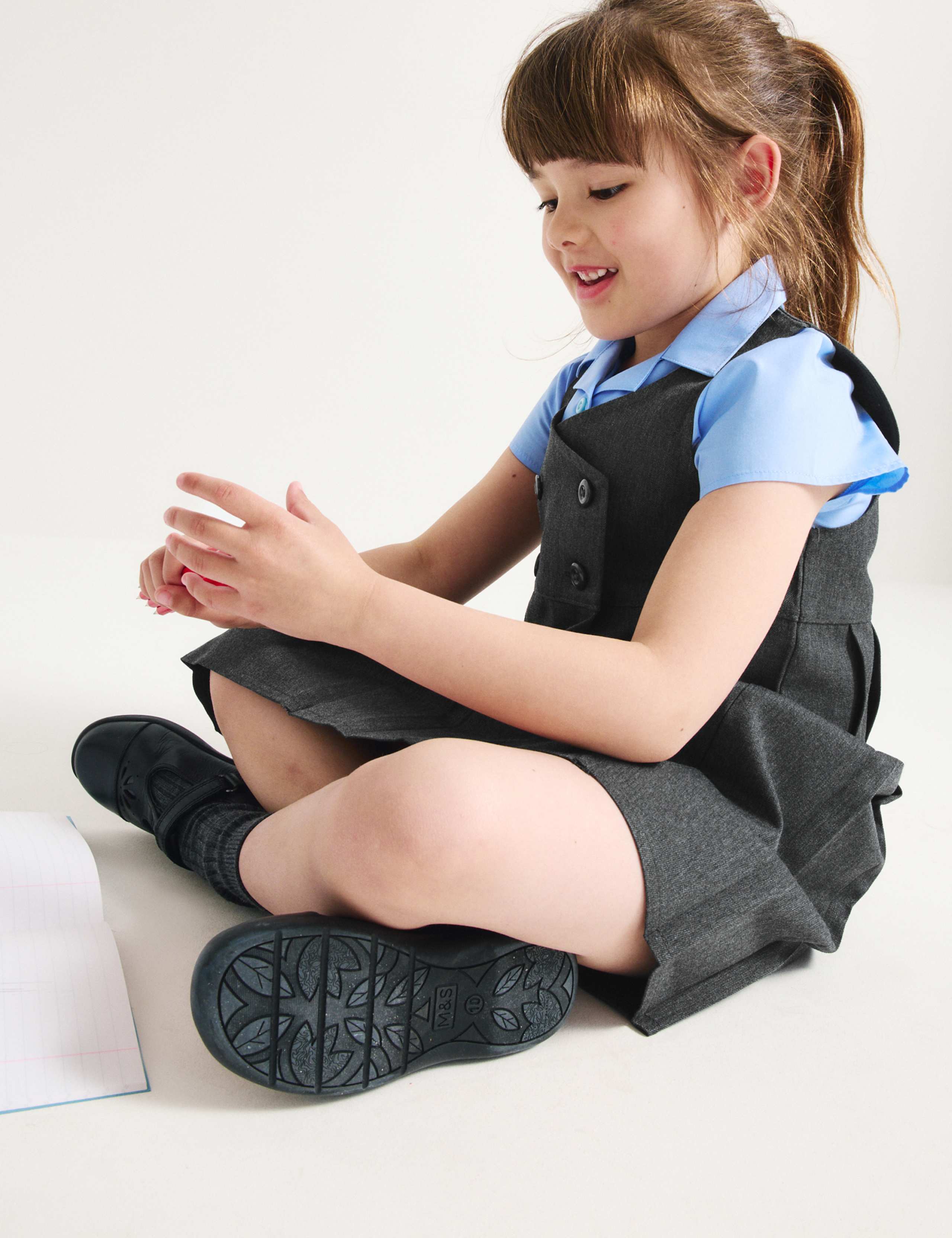 Girls' Double Breasted School Pinafore (2-12 Yrs) 5 of 6
