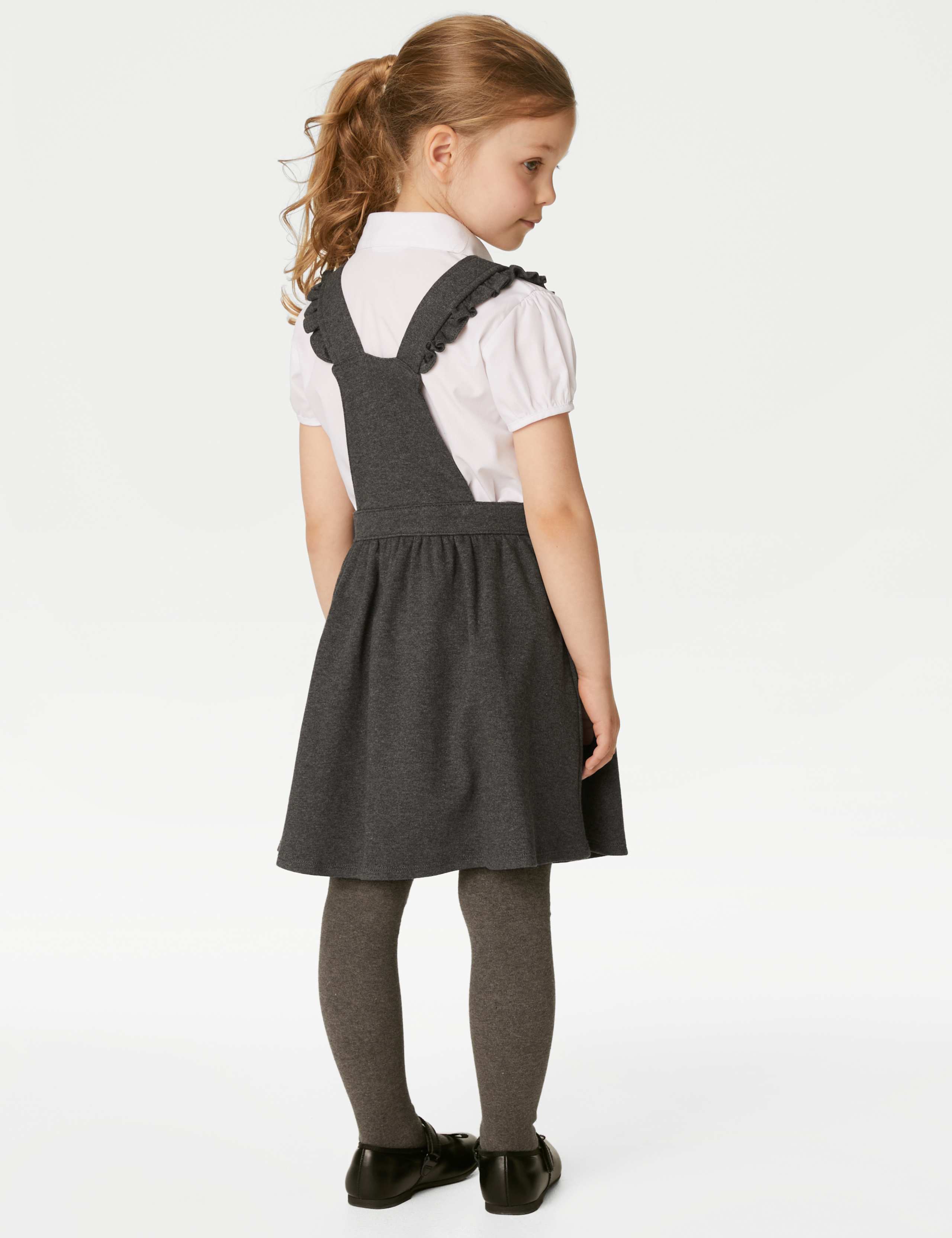 Girls' Jersey Frilled School Pinafore (2-12 Yrs) 4 of 5