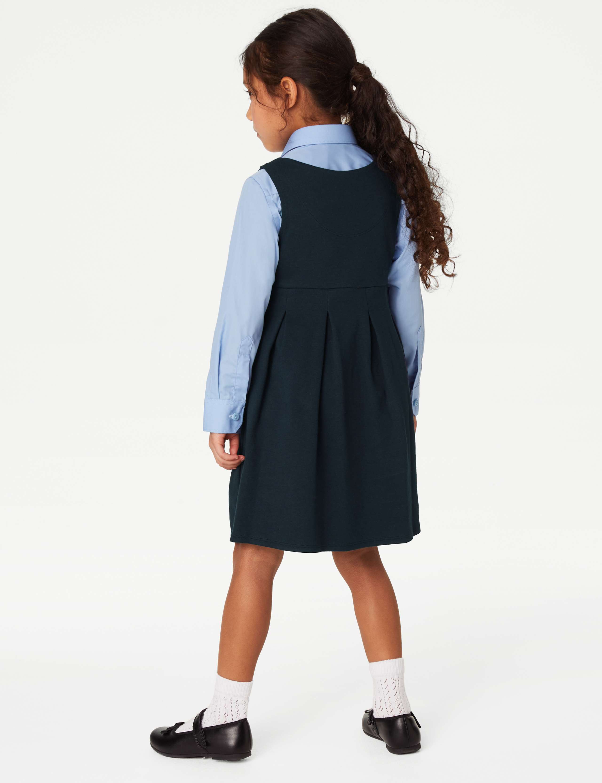 2pk Girls' Jersey Bow School Pinafores (2-12 Yrs) 4 of 5