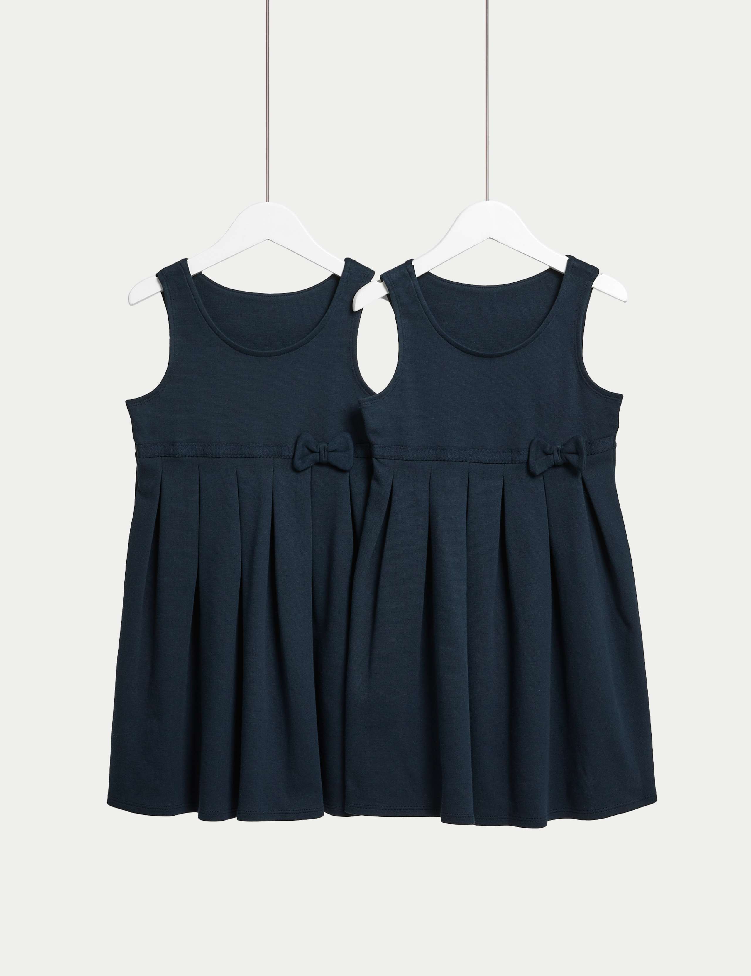 2pk Girls' Jersey Bow School Pinafores (2-12 Yrs) 2 of 5