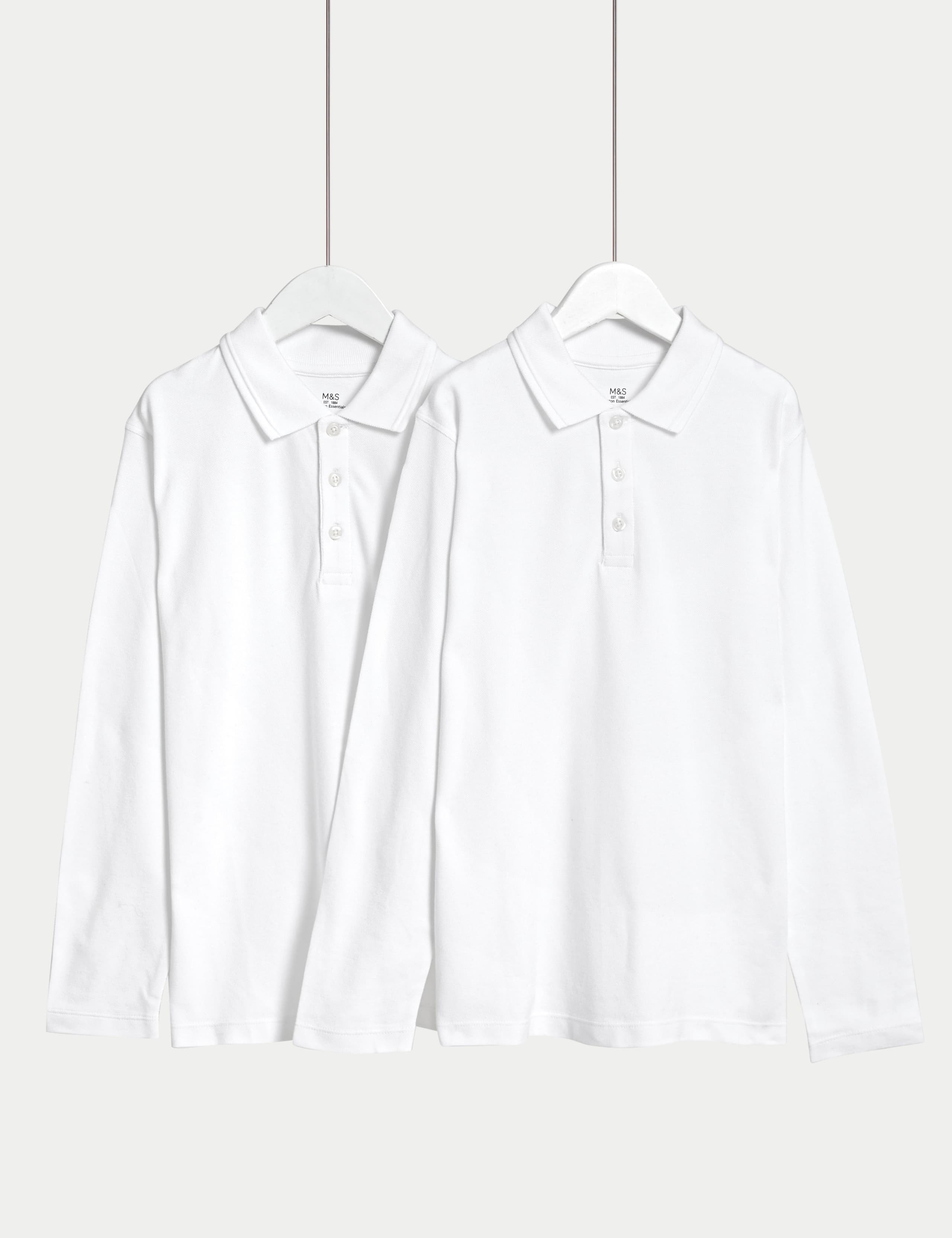 2 Pack Unisex Pure Cotton Polo Shirts (2-18 Yrs) 1 of 1