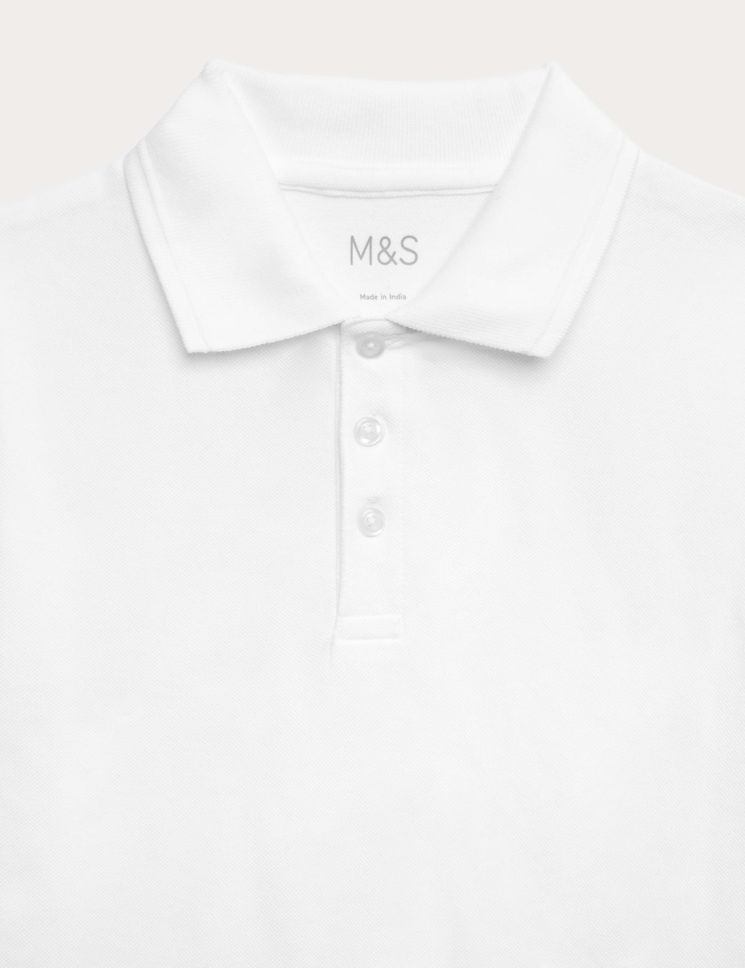 5 Pack Unisex Pure Cotton School Polo Shirts (2-18 Yrs) 5 of 5