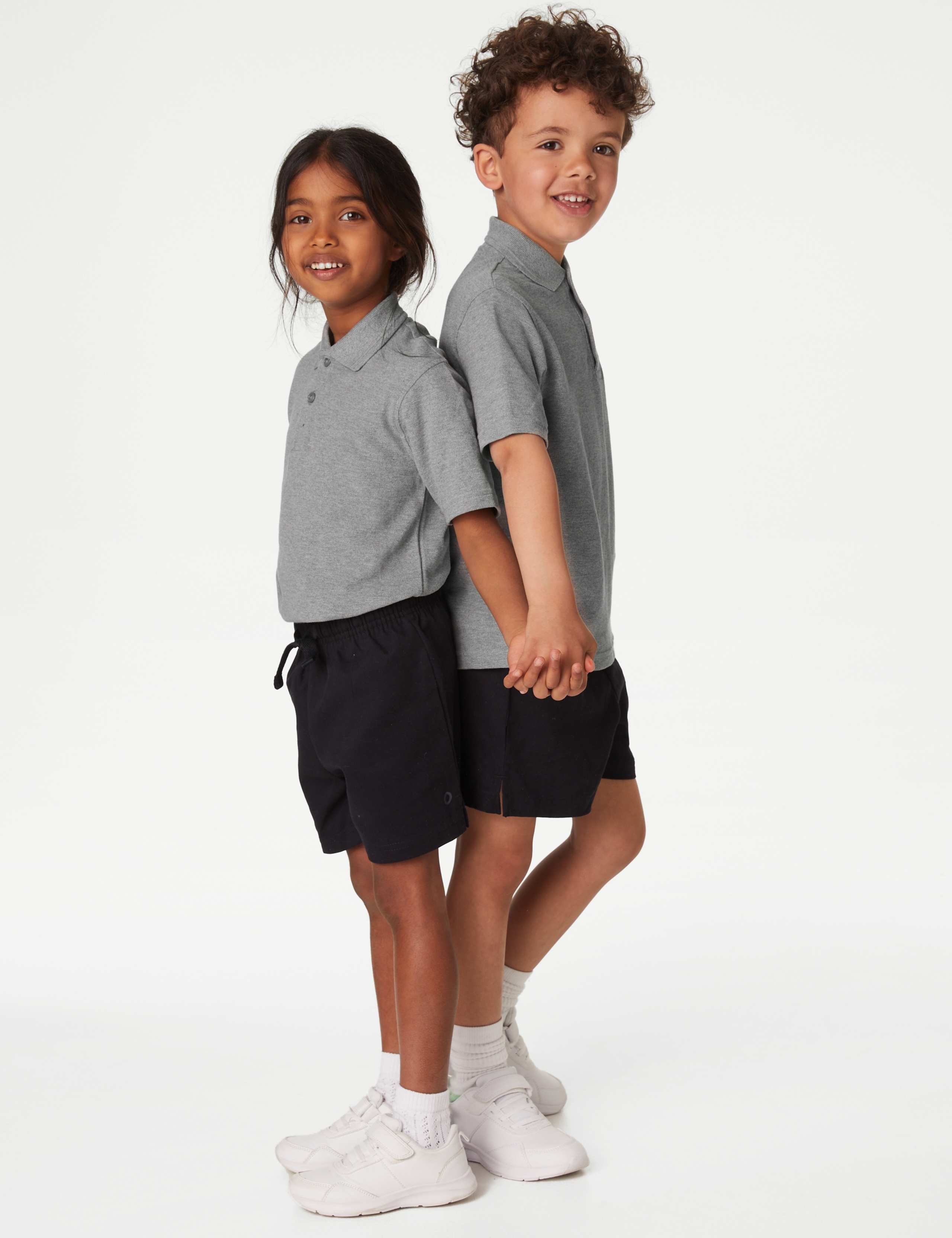 3 Pack Unisex Pure Cotton School Polo Shirts (2-16 Yrs) 1 of 5