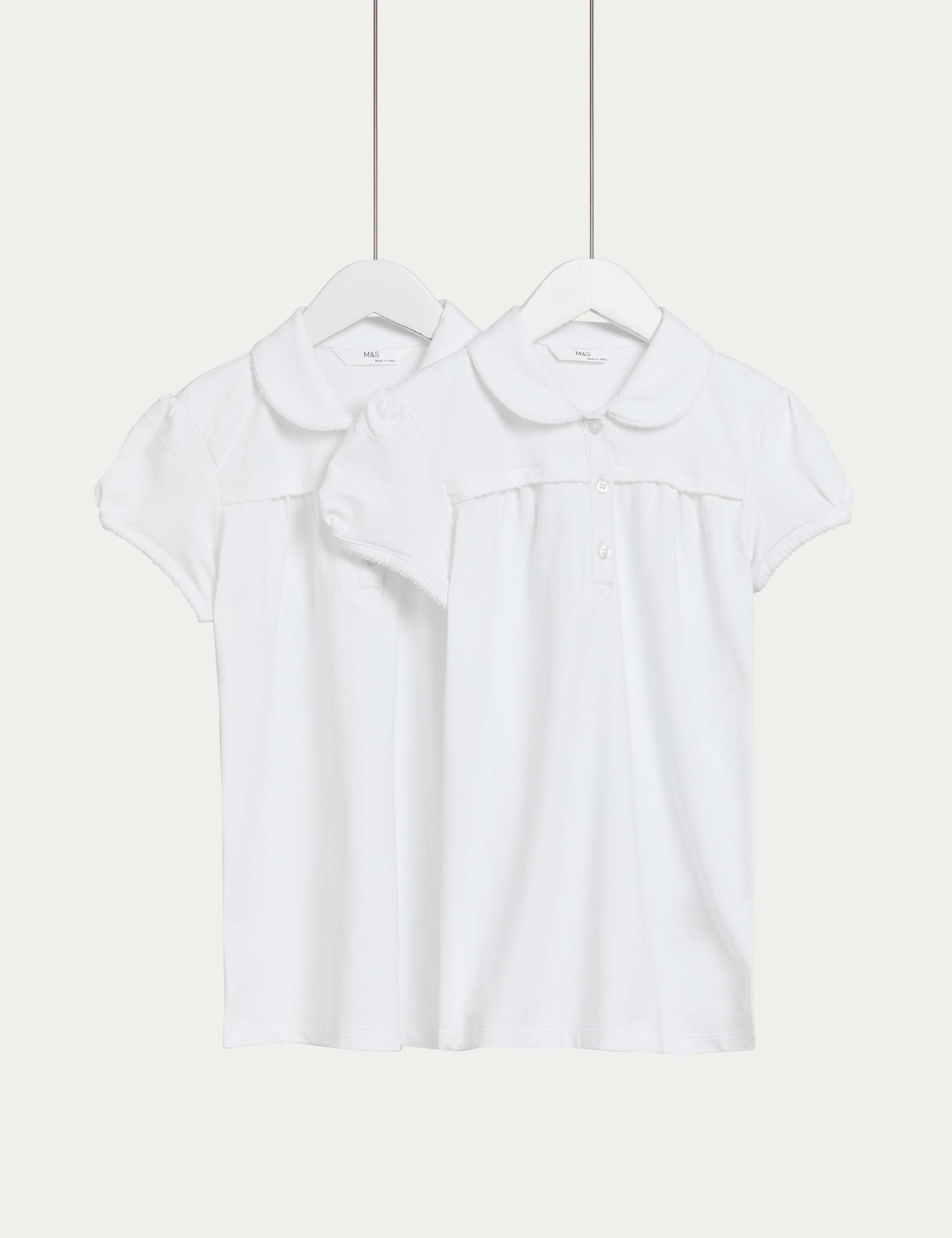 2 Pack Girls' Jersey School Polo Shirts (2-18 Yrs) 1 of 5