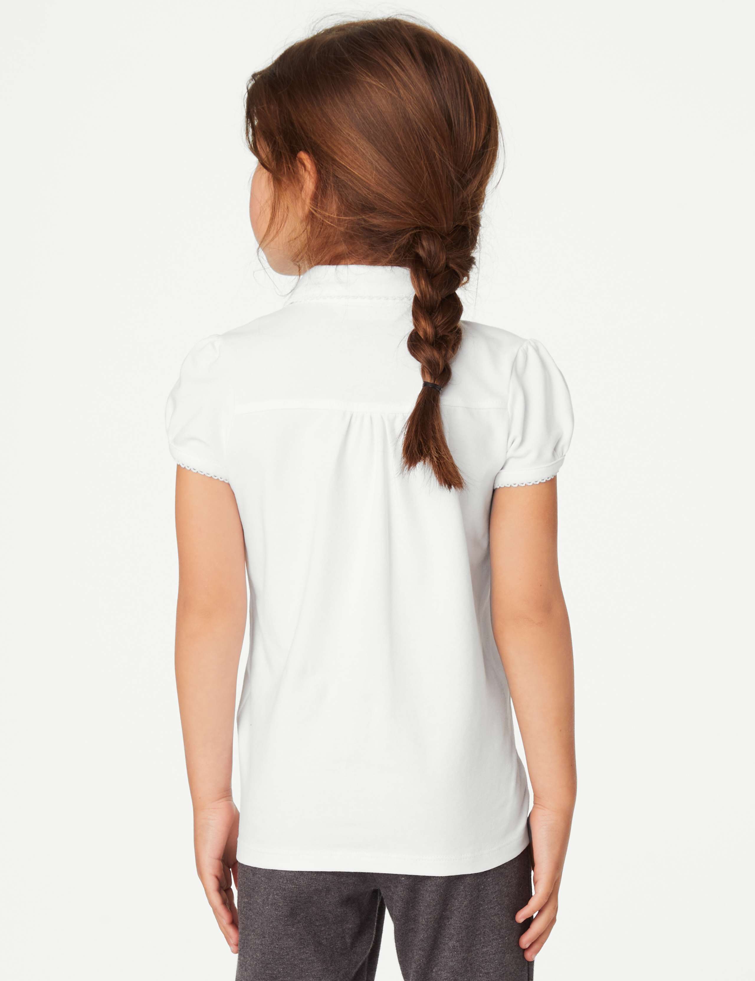 2 Pack Girls' Jersey School Polo Shirts (2-18 Yrs) 4 of 5