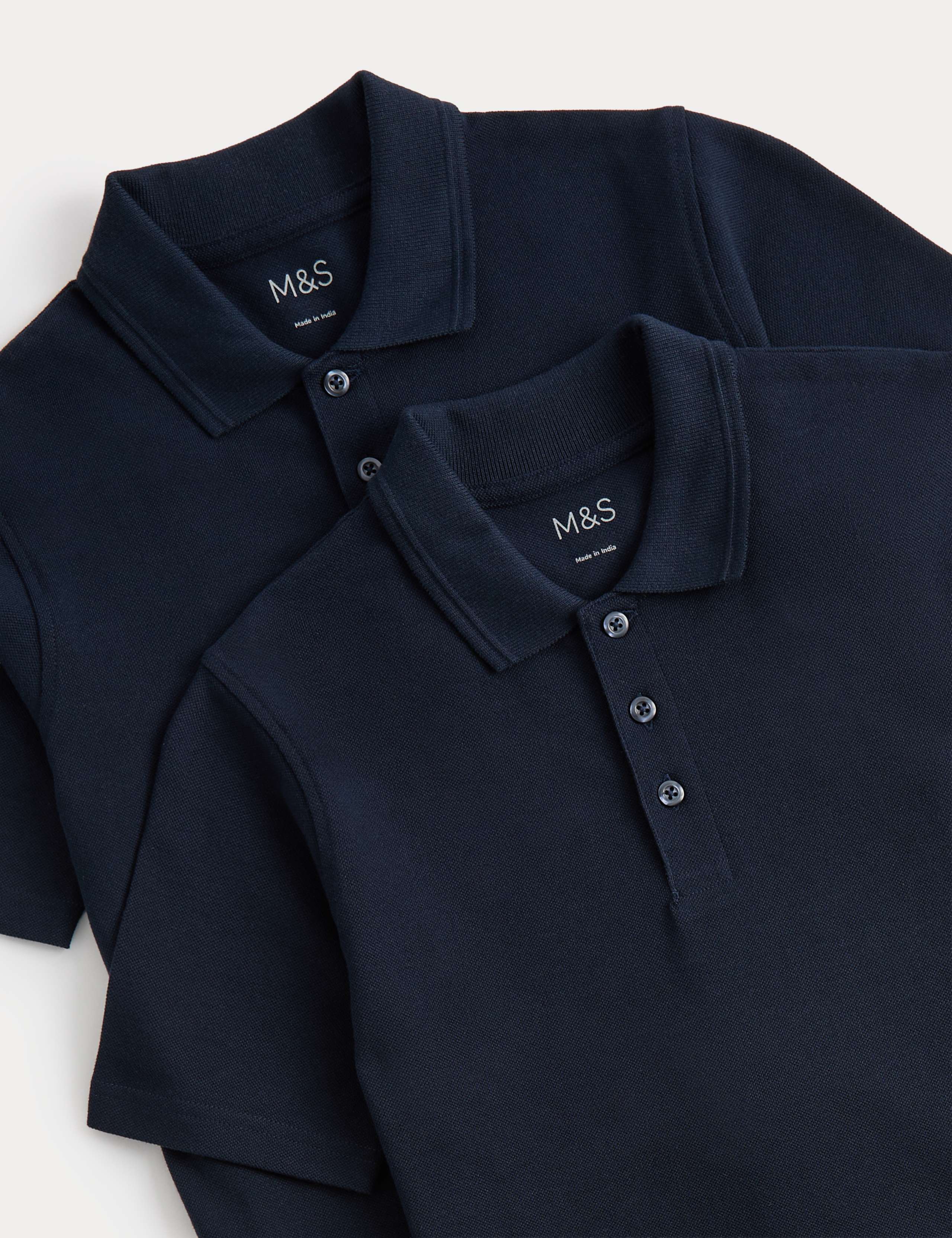 2 Pack Unisex Stain Resist School Polo Shirts (2-18 Yrs) 3 of 3