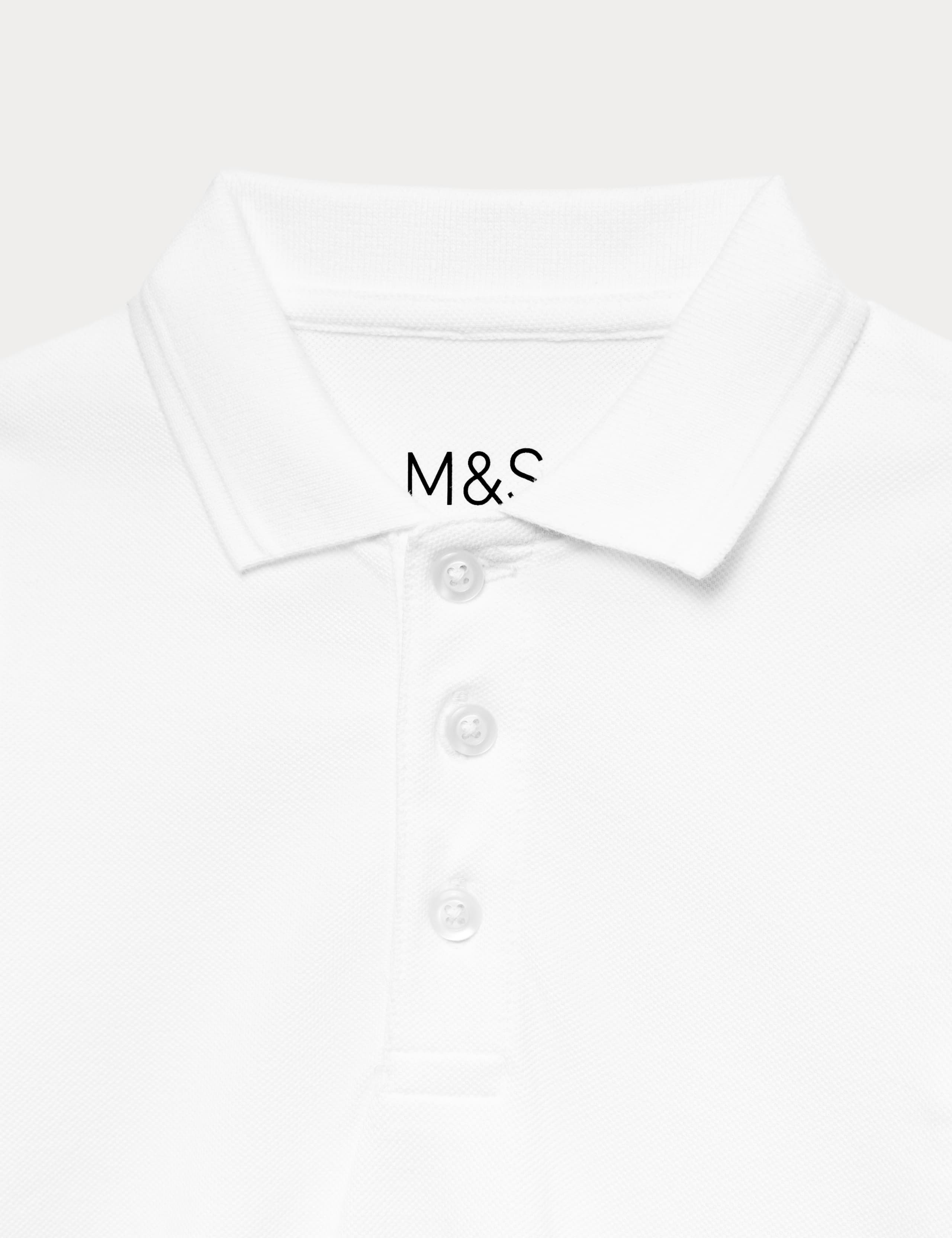 3pk Unisex Slim Fit Pure Cotton School Polo Shirts (2-18 Yrs) 2 of 3