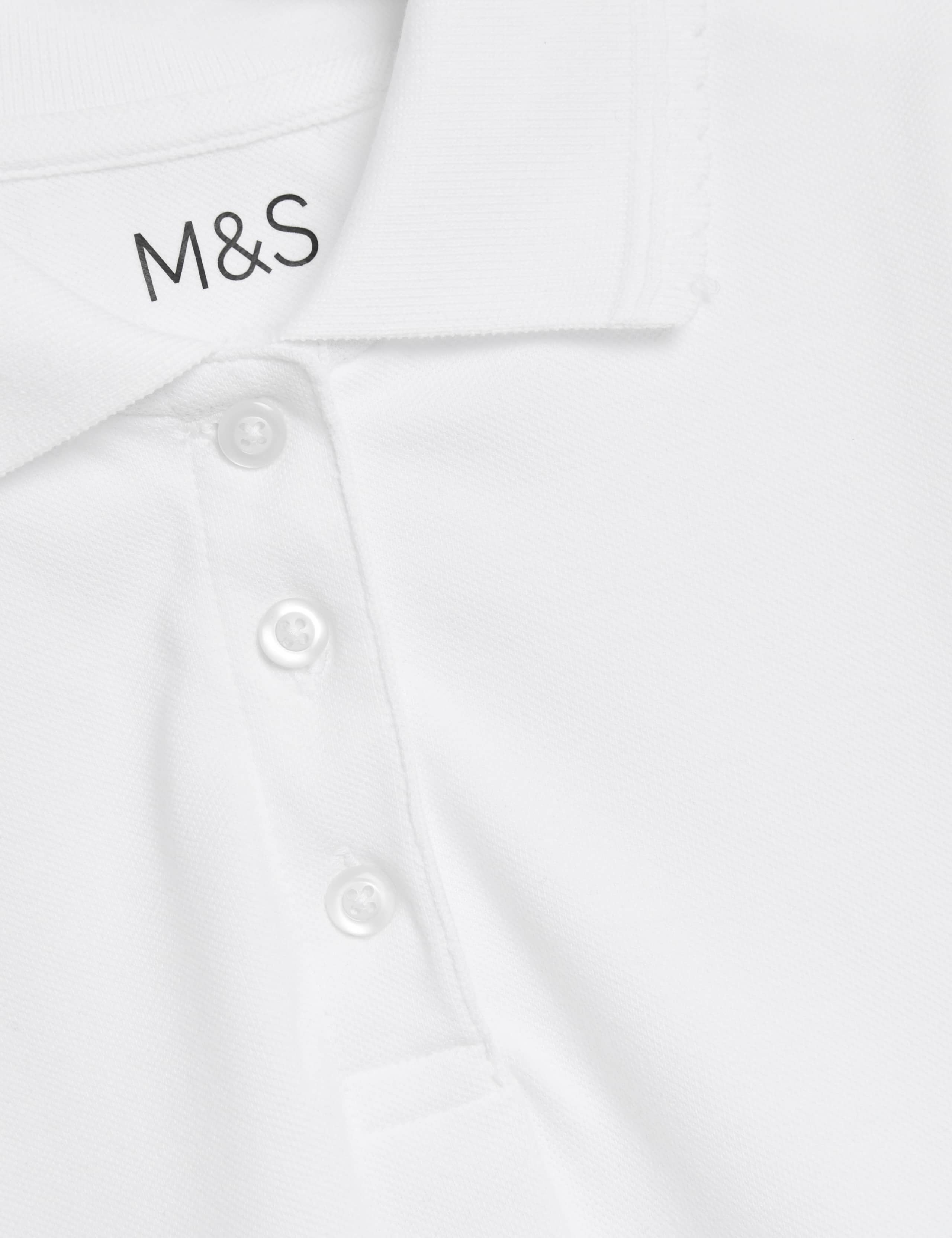 3 Pack Girls' Pure Cotton Regular Fit Stainaway Polo Shirt (2-18 Yrs) 2 of 2