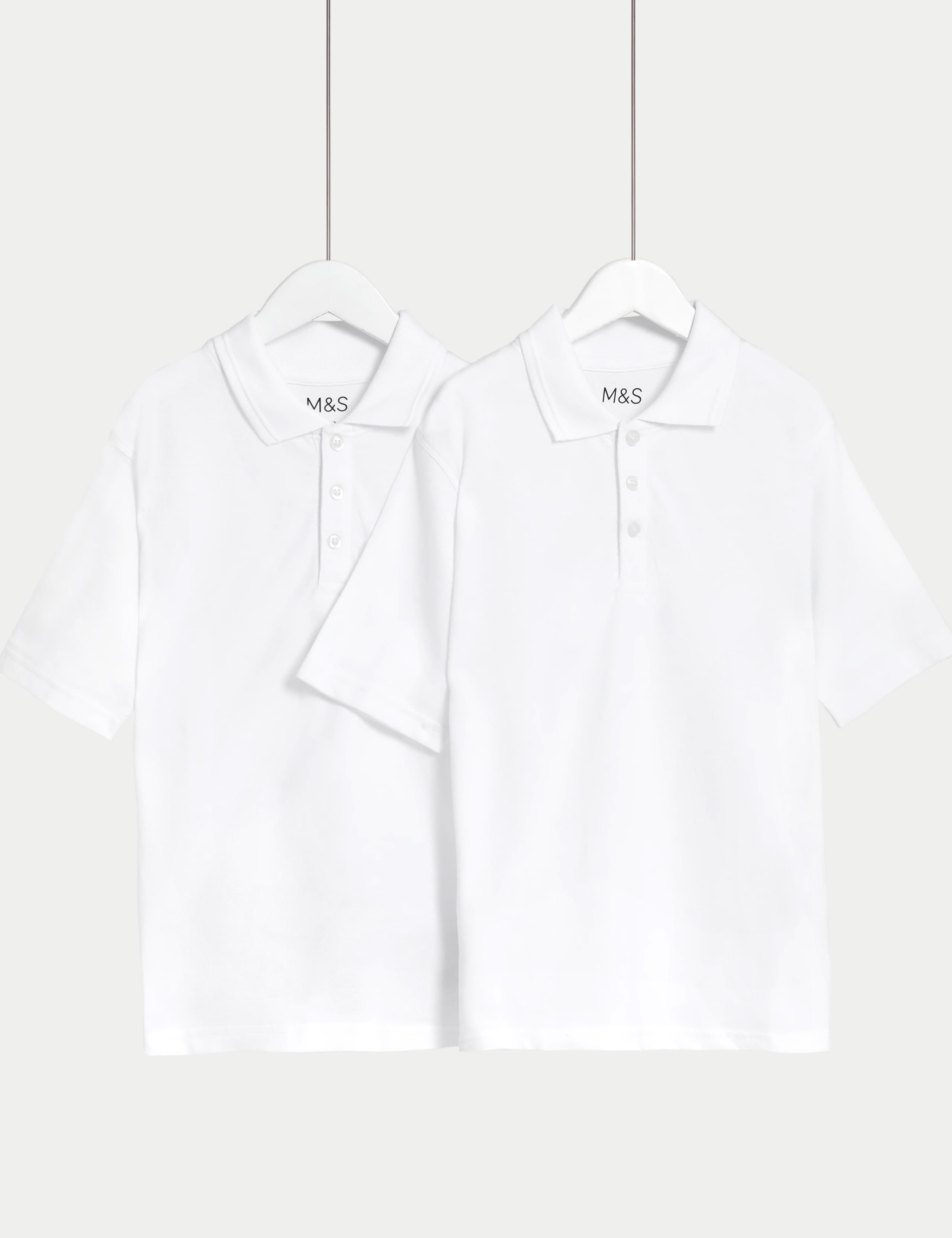 2 Pack Unisex Easy Dressing School Polo Shirts (3-18 Yrs) 1 of 1