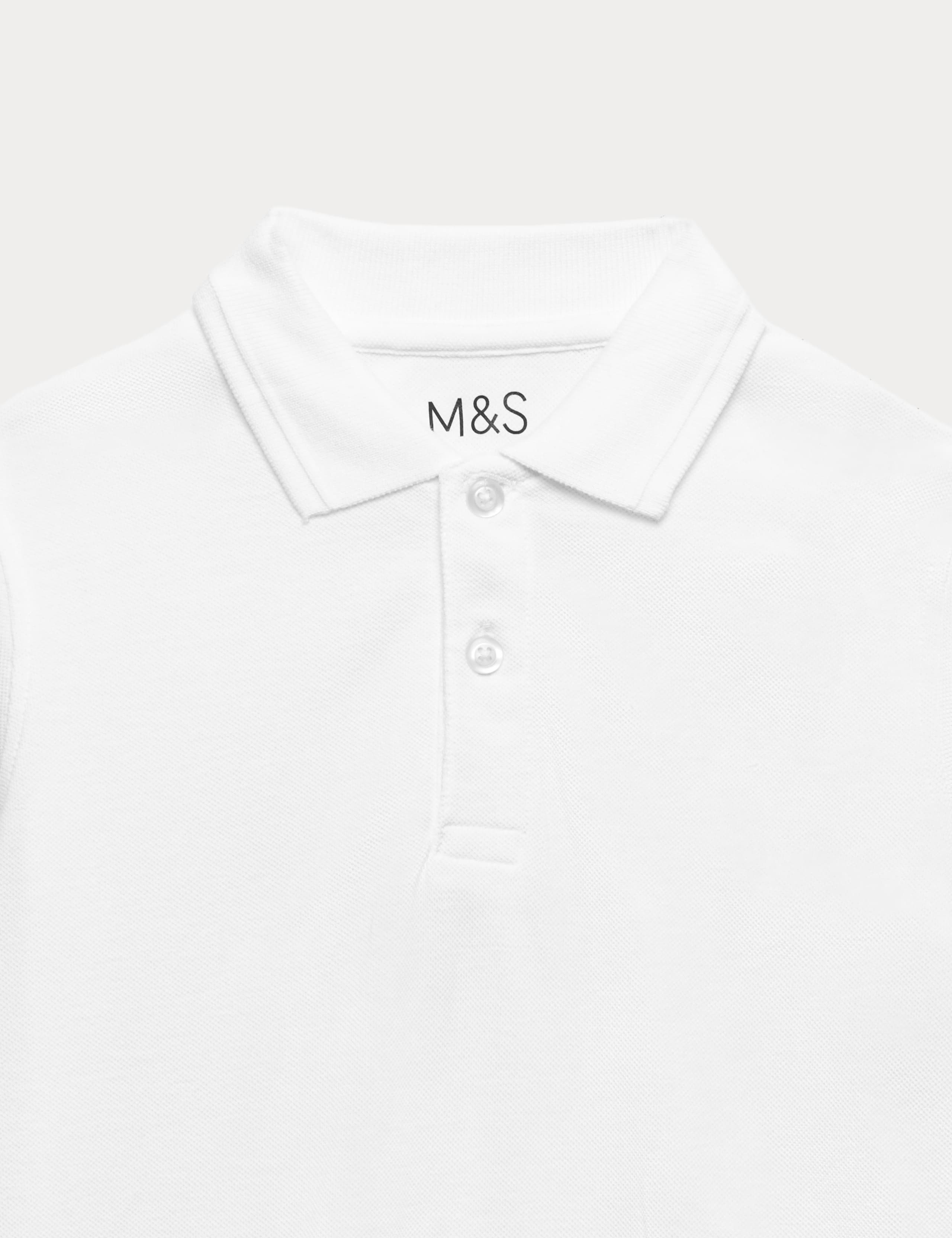 2 Pack Unisex Pure Cotton Stain Resist School Polo Shirts (2-18 Yrs) 3 of 3