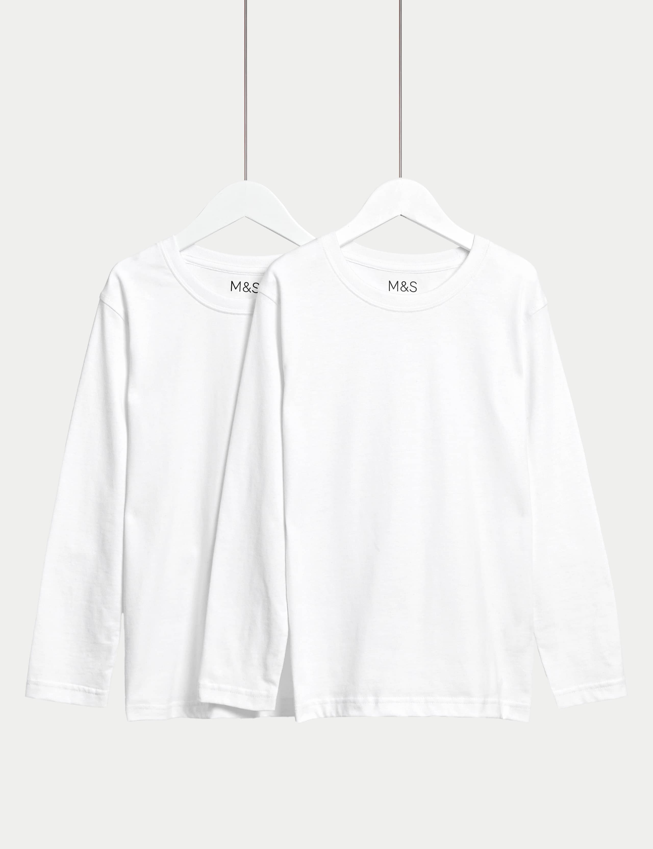 2 Pack Unisex Pure Cotton School T-Shirts (2-16 Yrs) 2 of 5