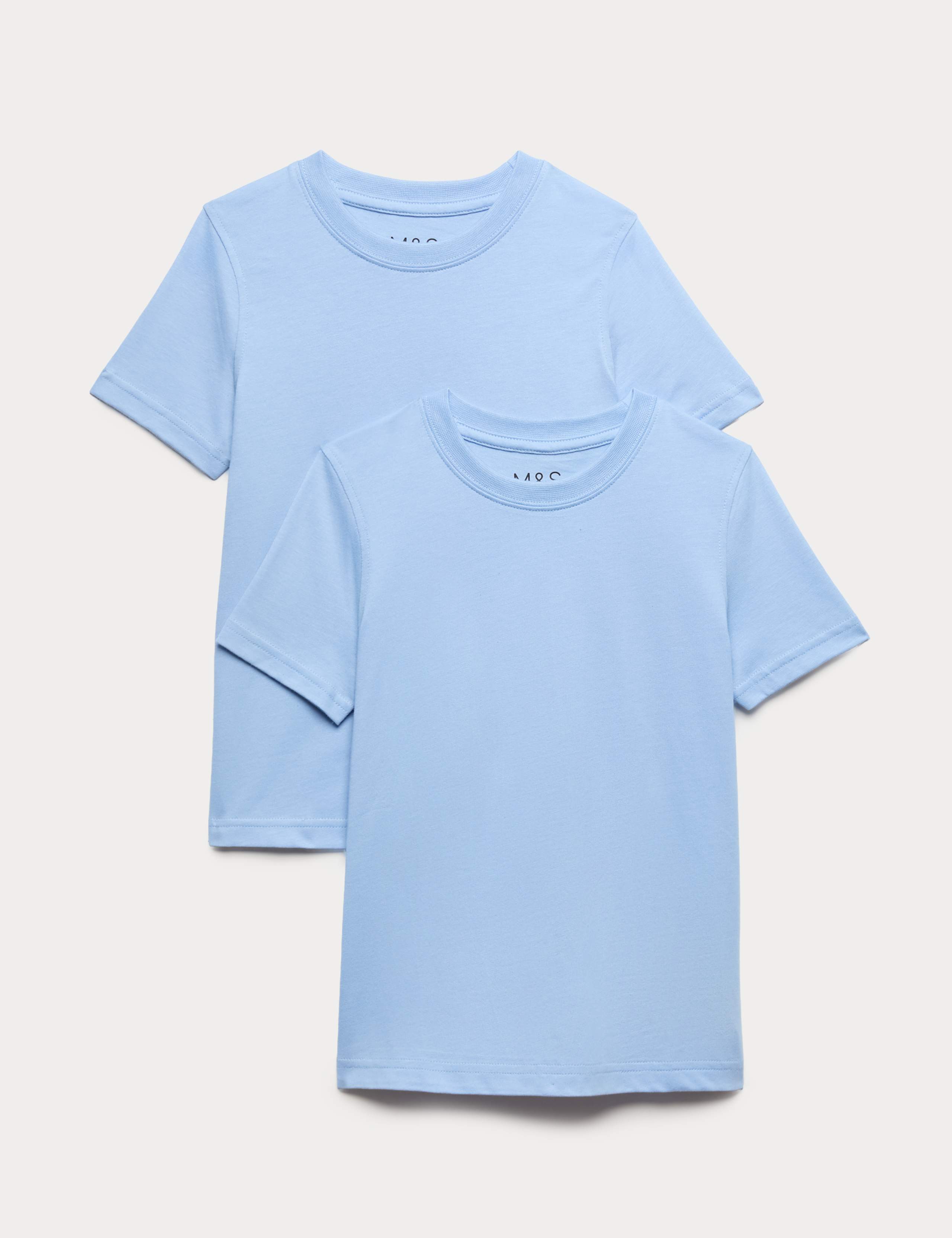 2 Pack Unisex Pure Cotton School T-Shirts (2-16 Yrs) 1 of 3
