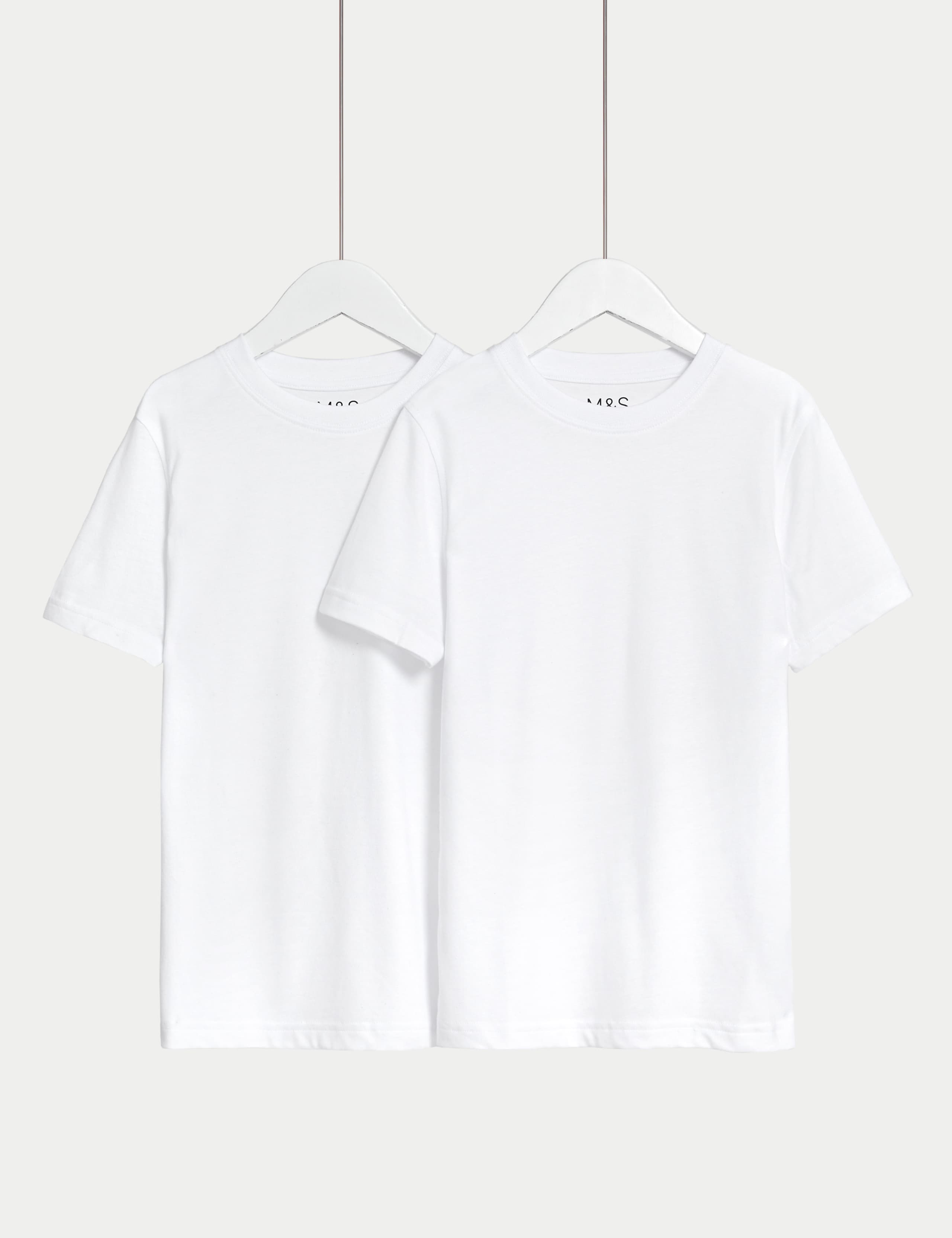 2 Pack Unisex Pure Cotton School T-Shirts (2-16 Yrs) 2 of 2