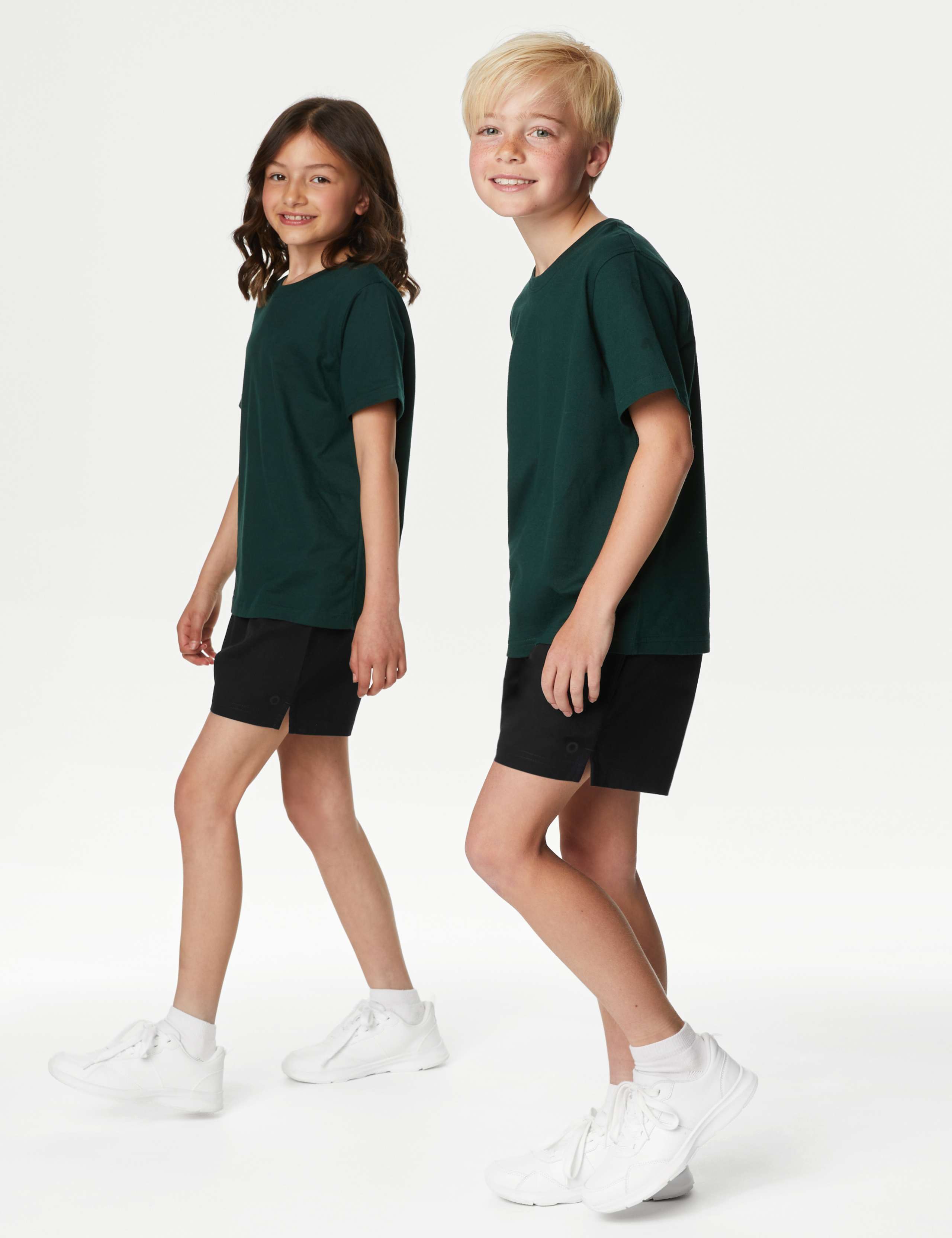 2 Pack Unisex Pure Cotton School Shorts (2-16 Yrs) 1 of 6