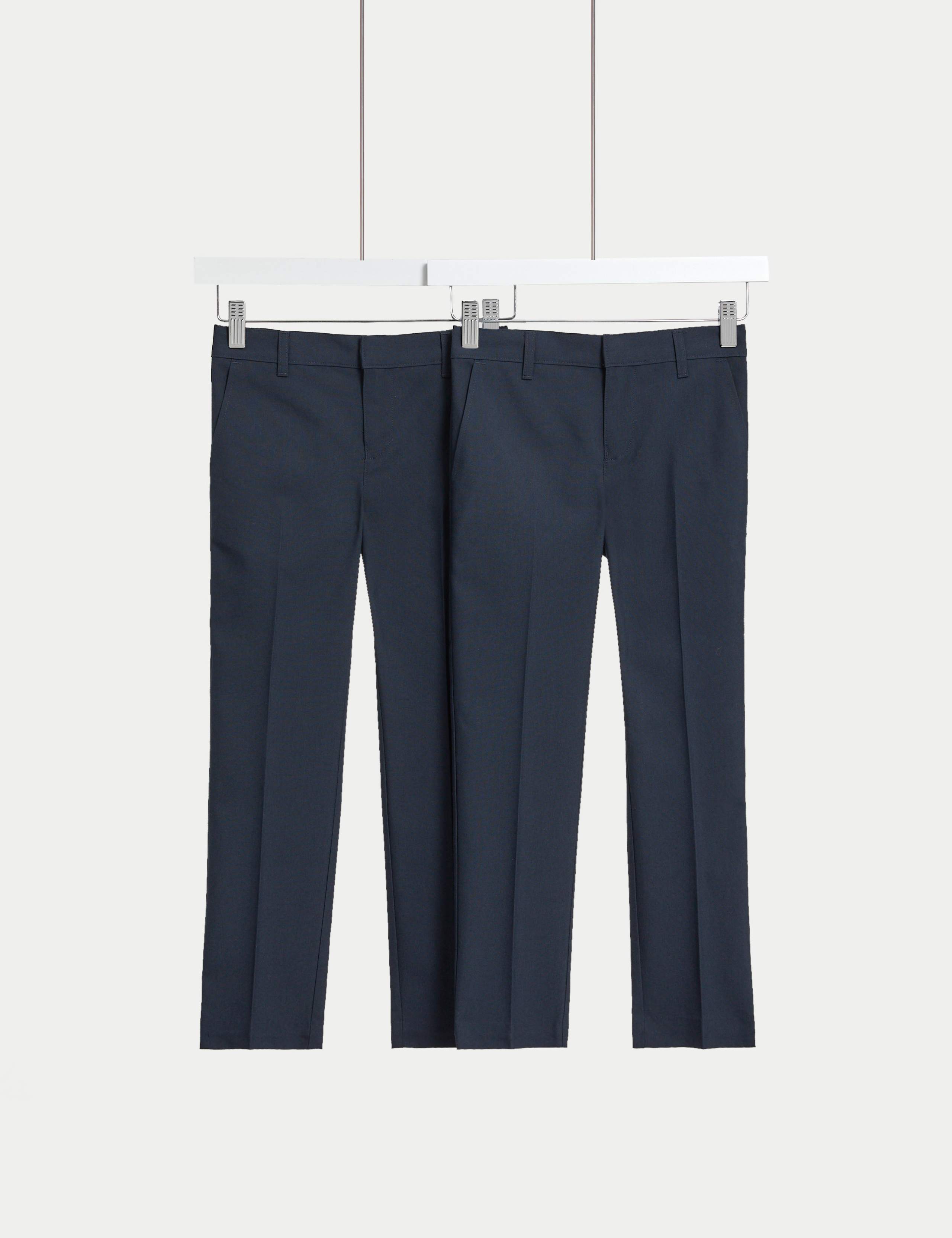 2pk Boys' Slim Leg School Trousers (2-18 Yrs) 2 of 4