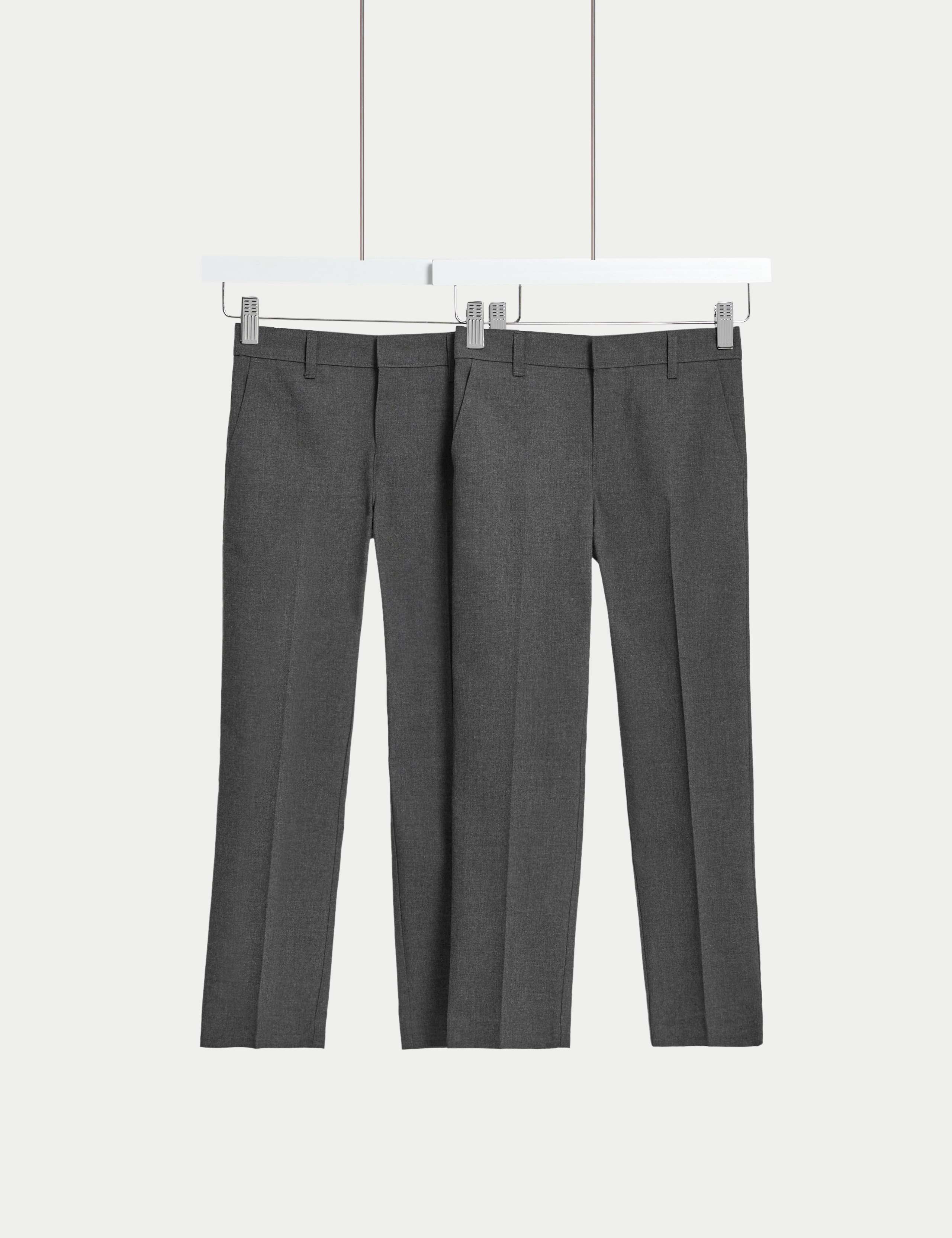 2pk Boys' Slim Leg School Trousers (2-18 Yrs) 2 of 4