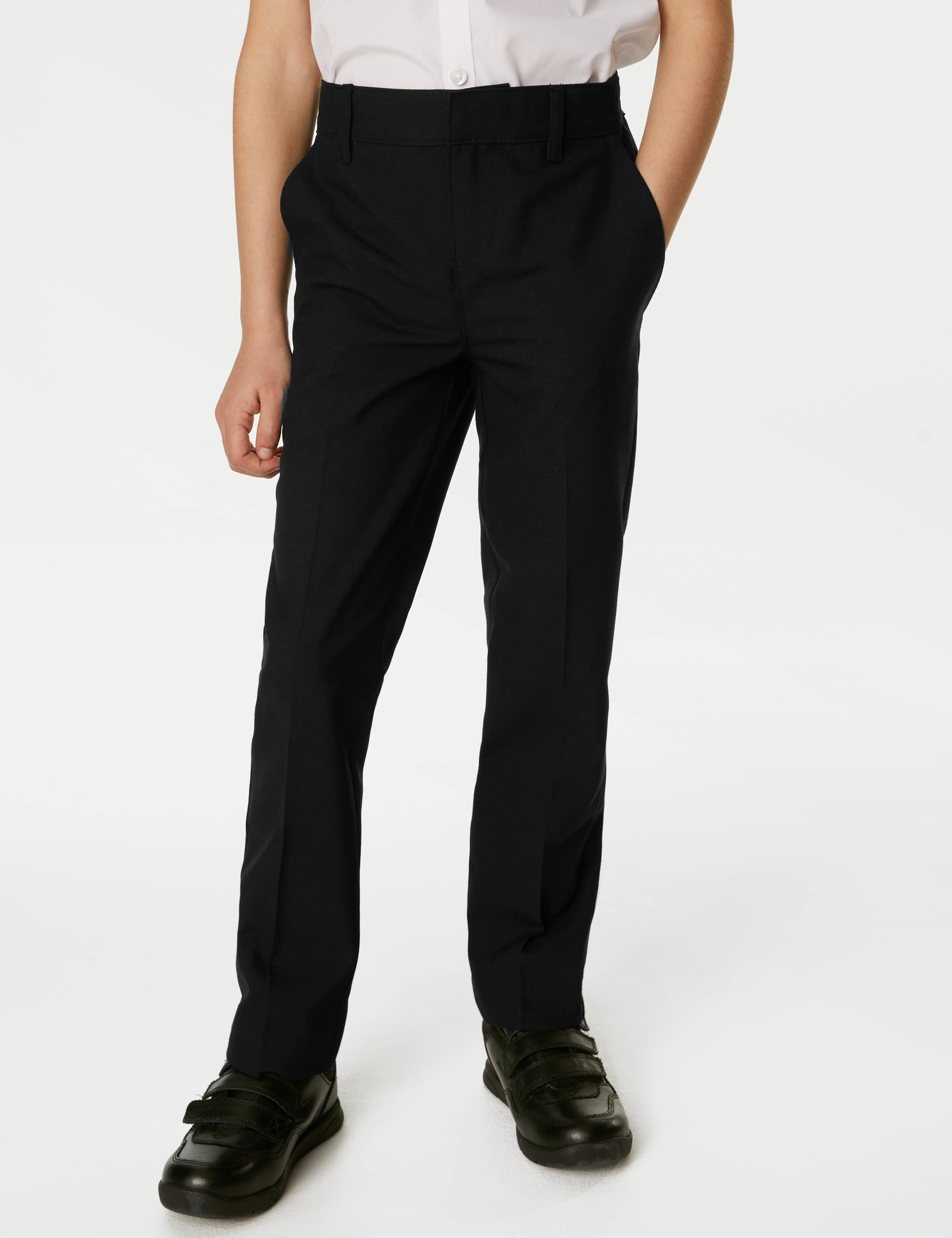 2 Pack Boys' Skinny Leg School Trousers (2-18 Yrs) 3 of 4