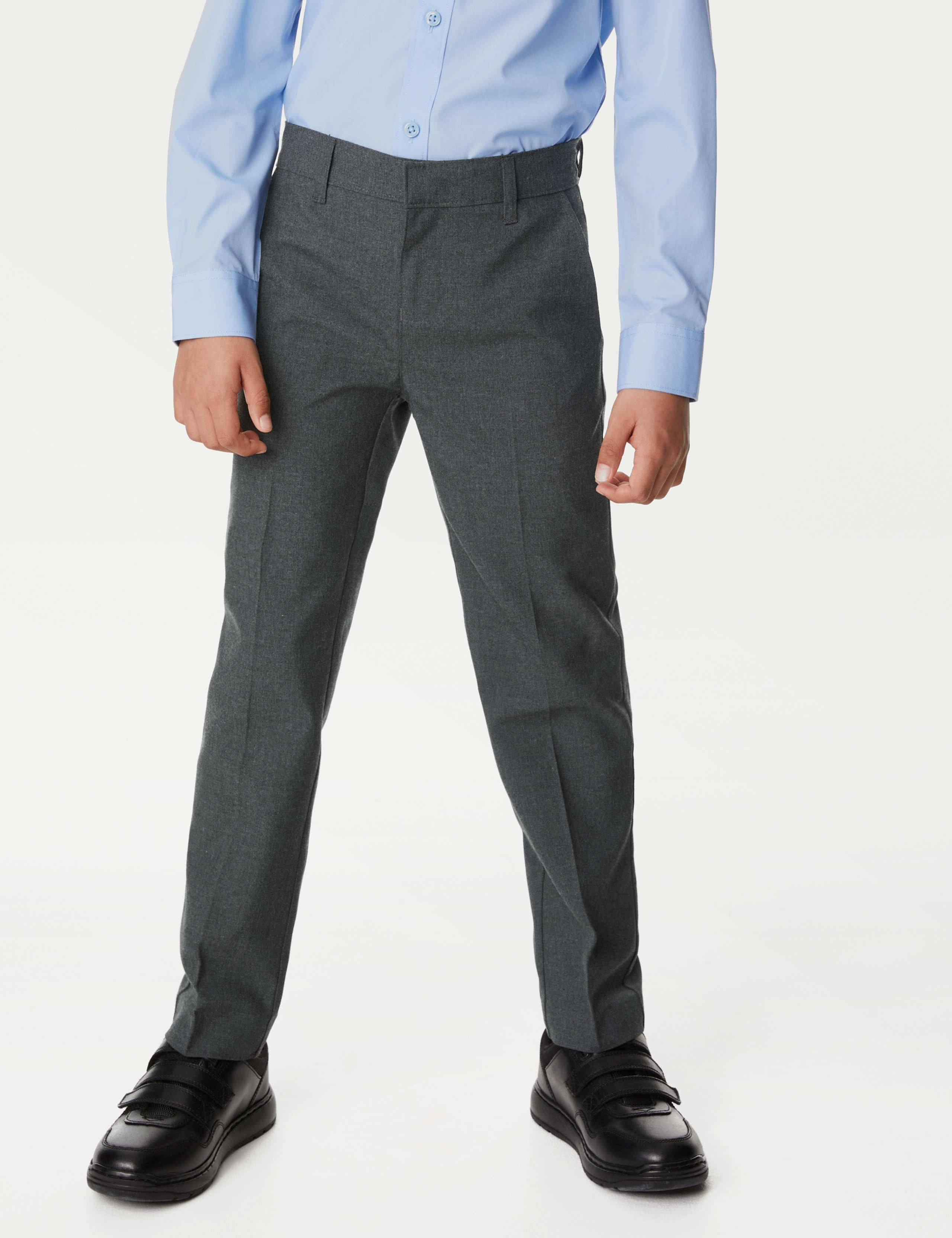 2pk Boys' Slim Leg Slim Waist School Trousers  (2-18 Yrs) 3 of 4