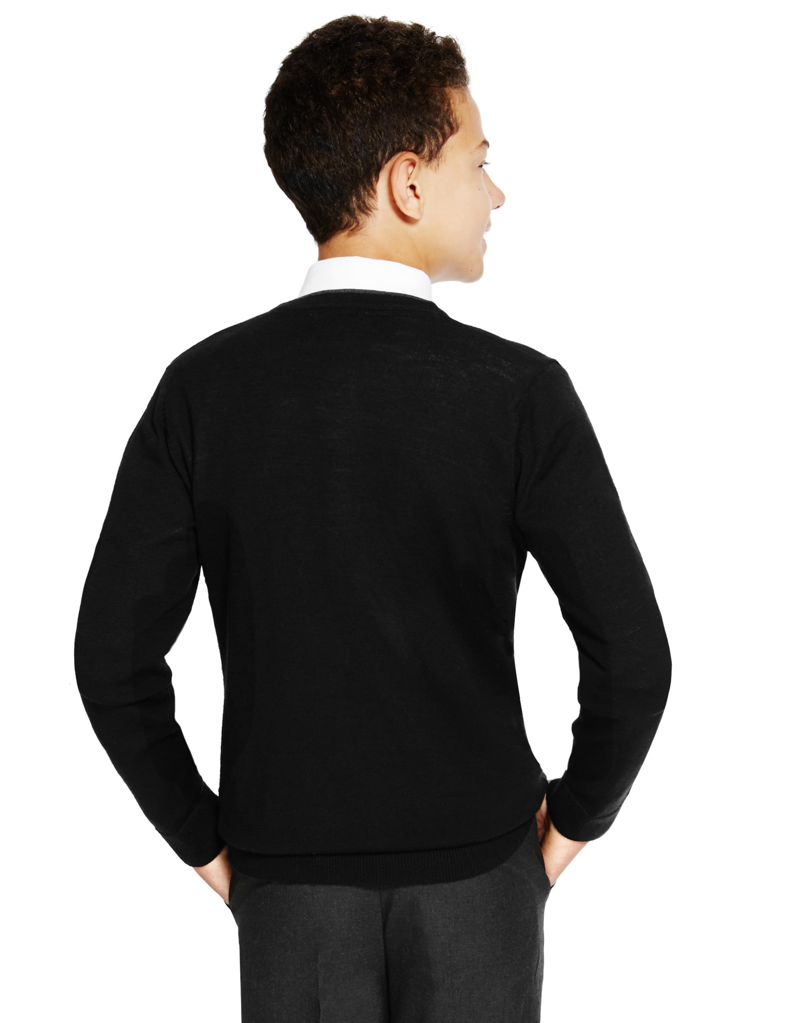 Senior Boys' Pure Merino Wool Easy Care Cardigan (Older Boys) 3 of 4