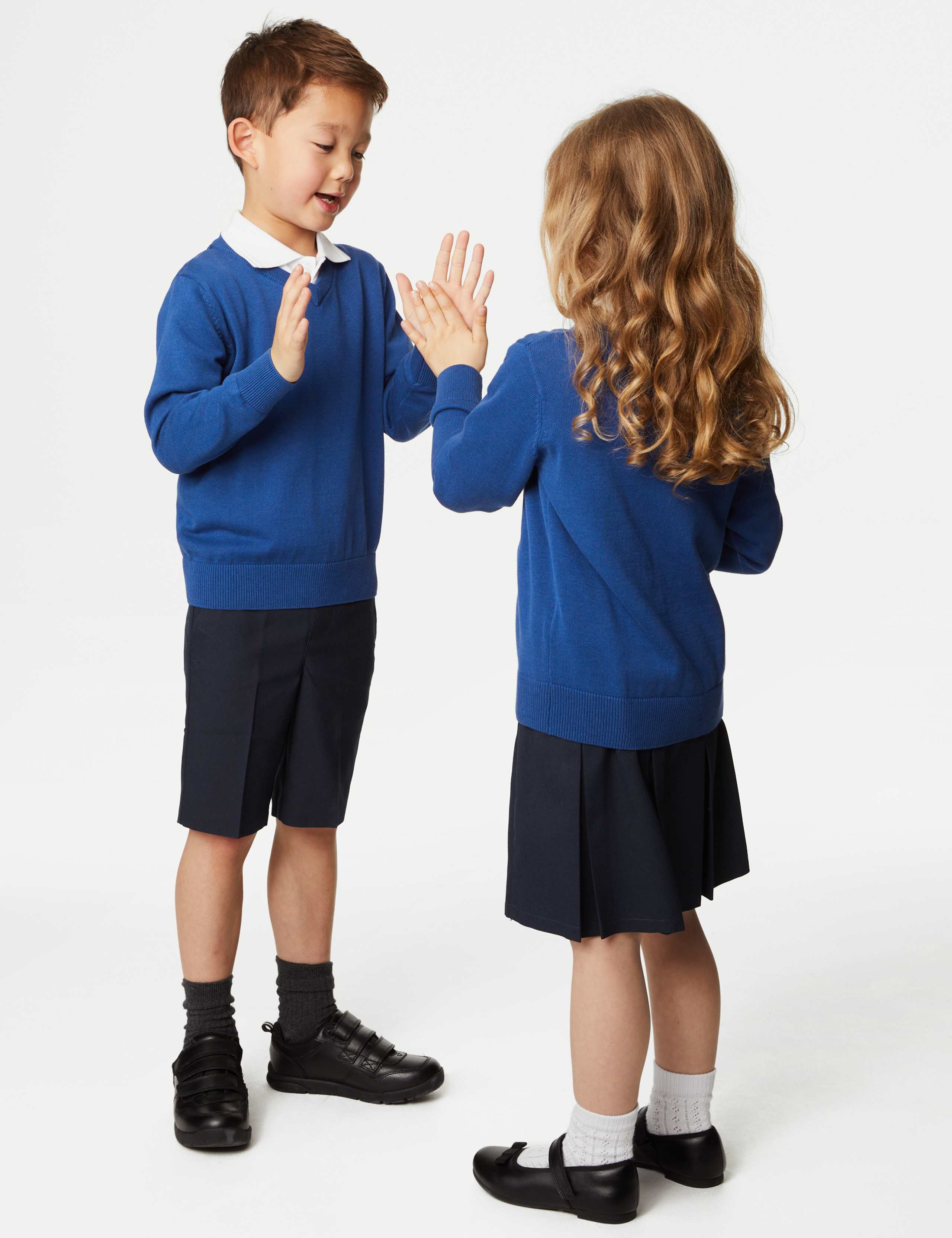 2 Pack Unisex Pure Cotton School Jumper (3-18 Yrs) 1 of 5
