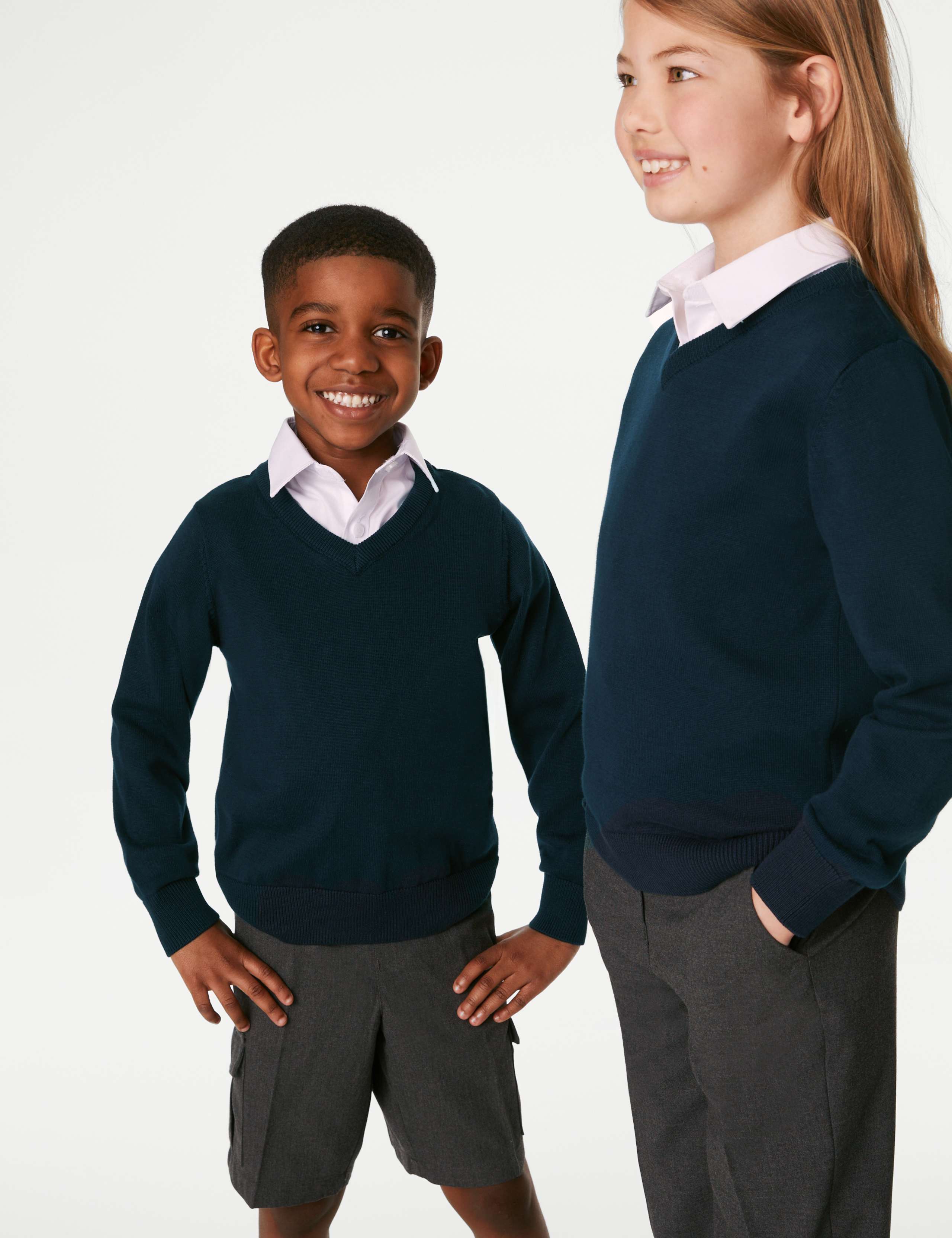 2pk Unisex Pure Cotton School Jumper (3-18 Yrs) 3 of 5